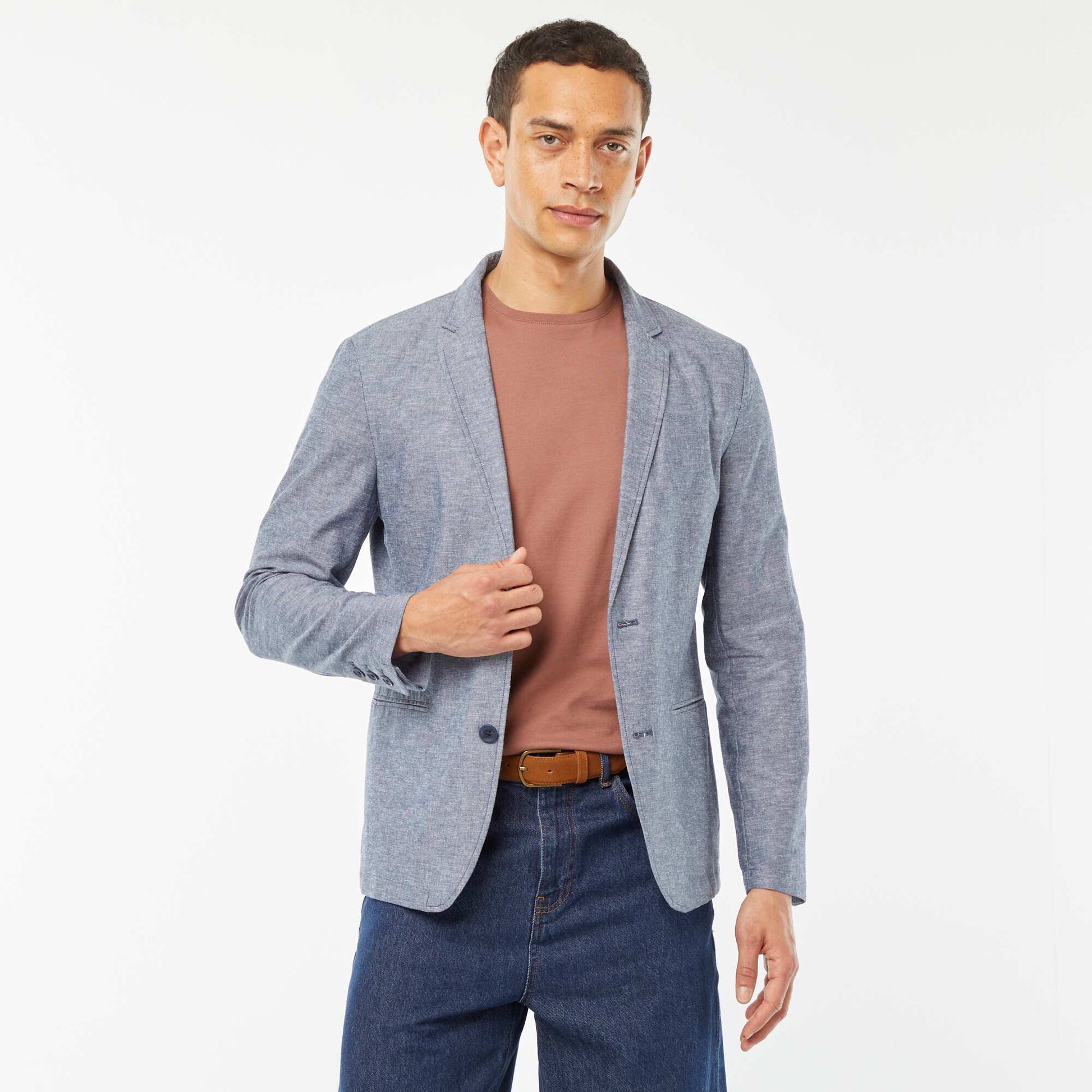 Veste en lin mélangé BLEU