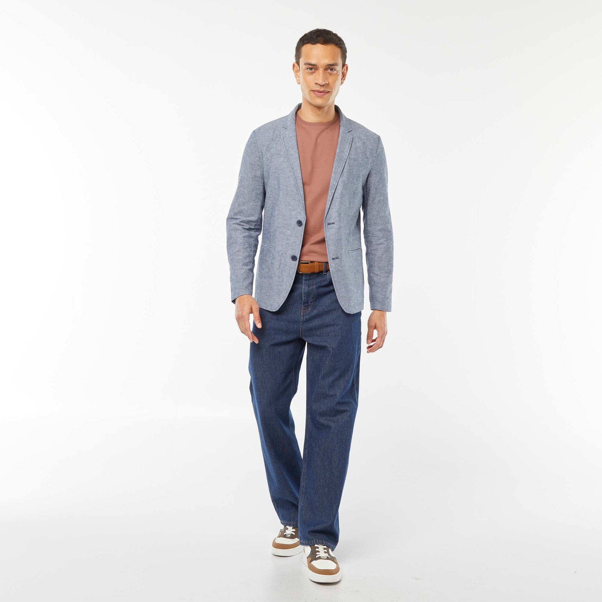 Veste en lin mélangé BLEU