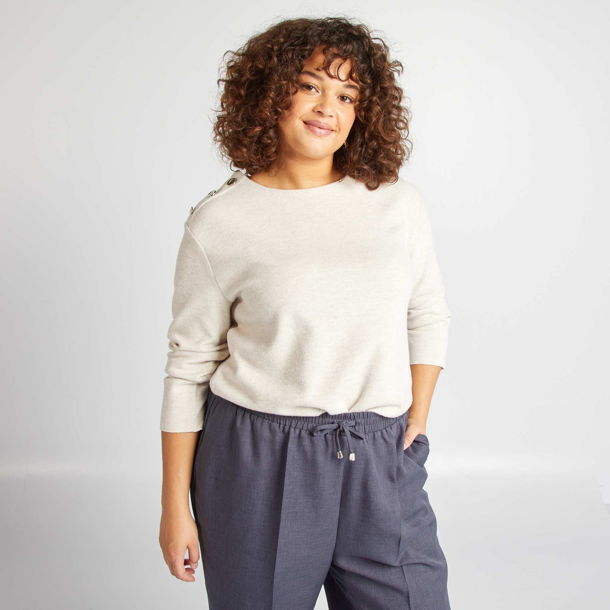 T-shirt maille doudou Beige