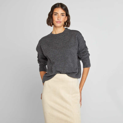 Pull chaud uni Gris