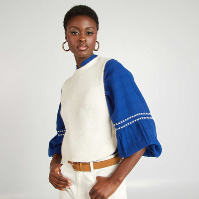Pull sans manches ECRU