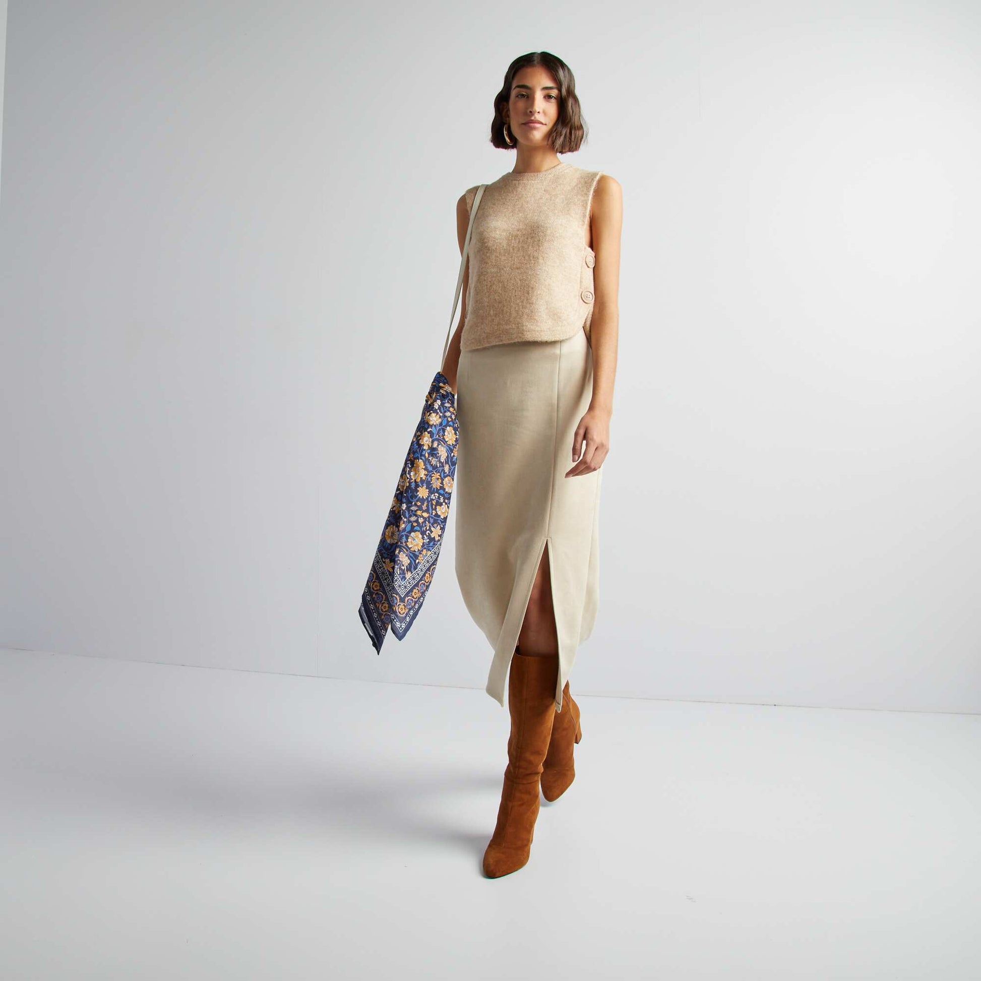 Pull sans manches BEIGE