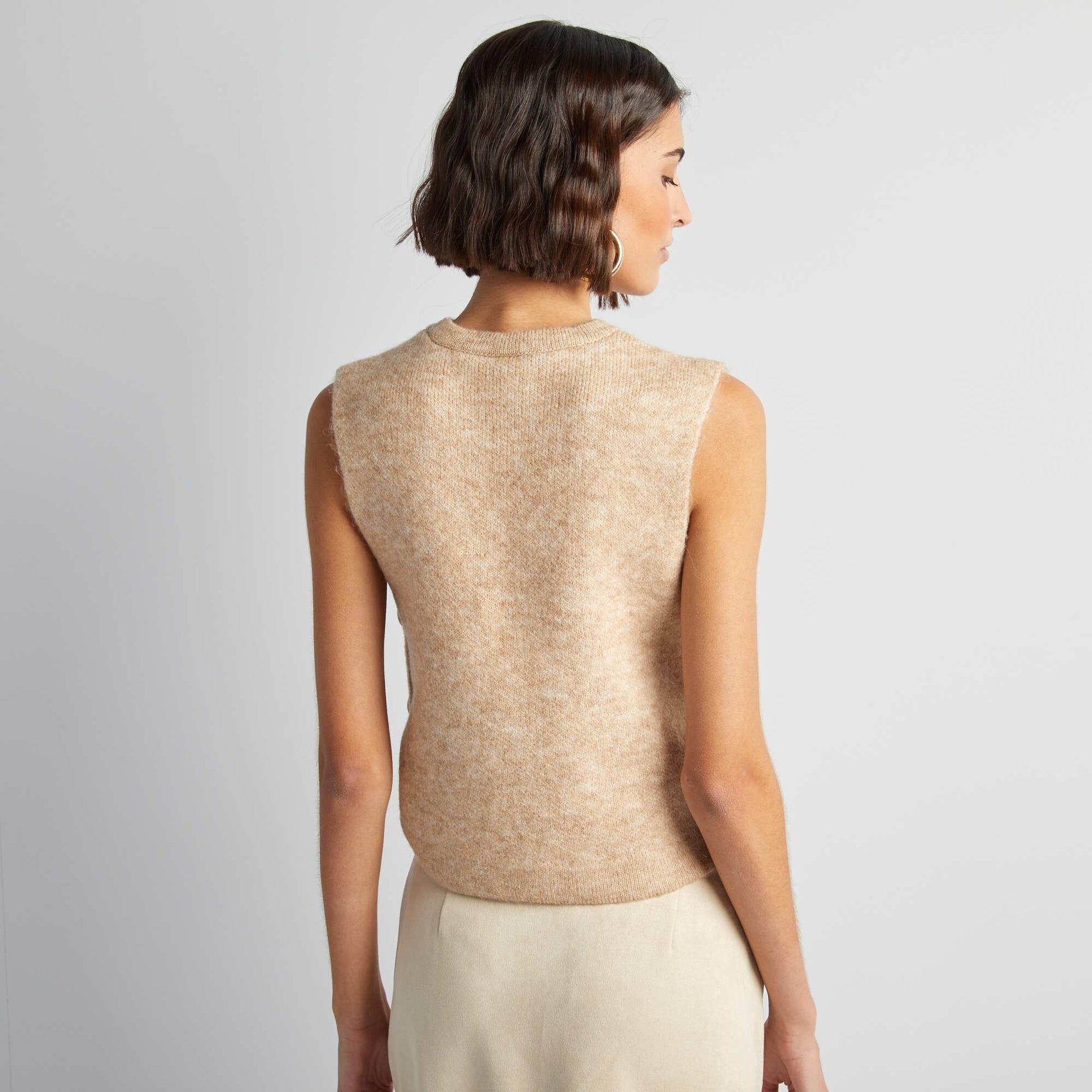 Pull sans manches BEIGE