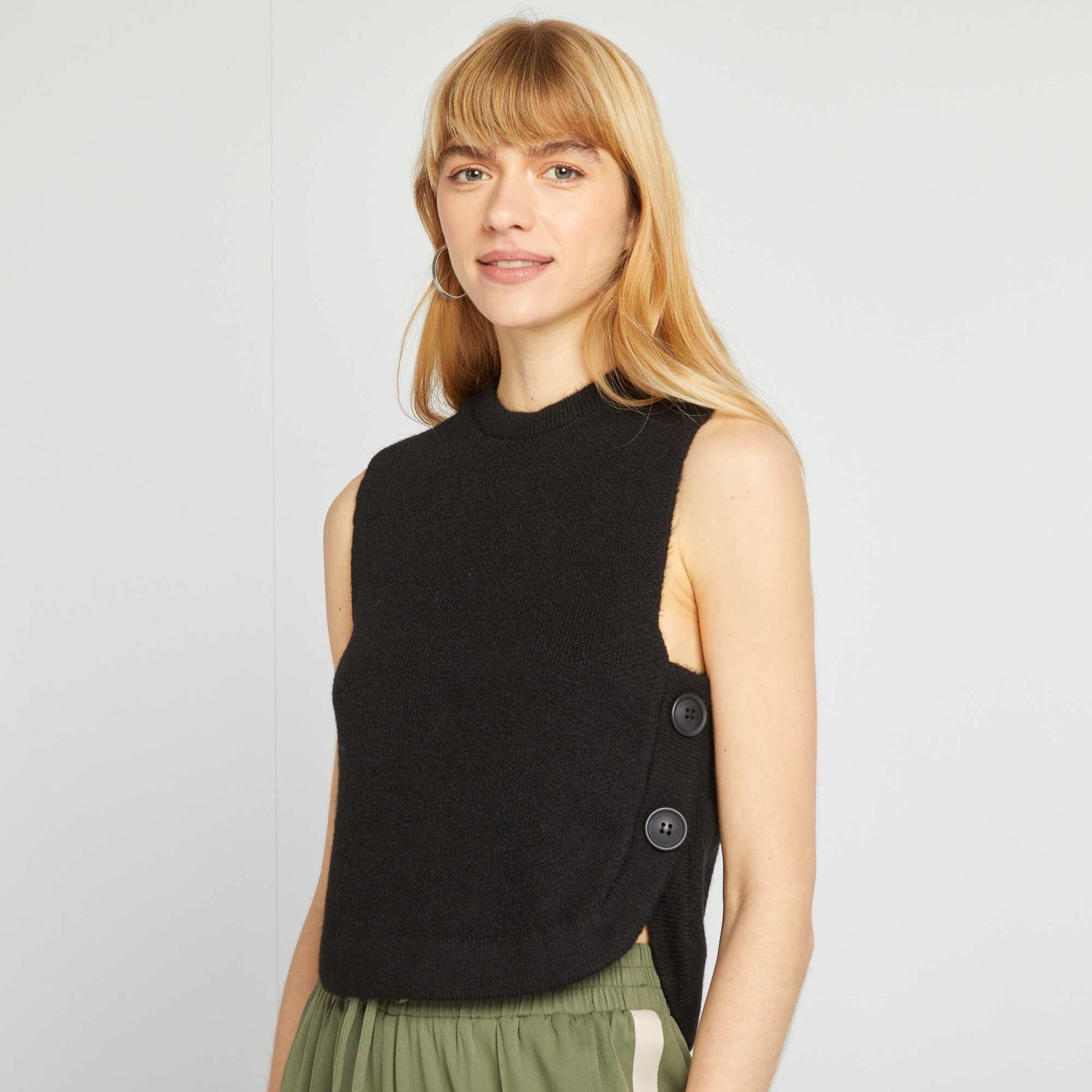 Pull sans manches NOIR