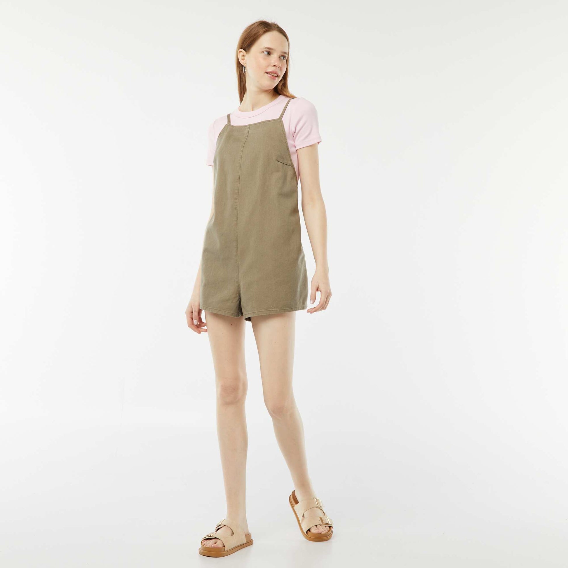 Combinaison short avec dos nu KAKI
