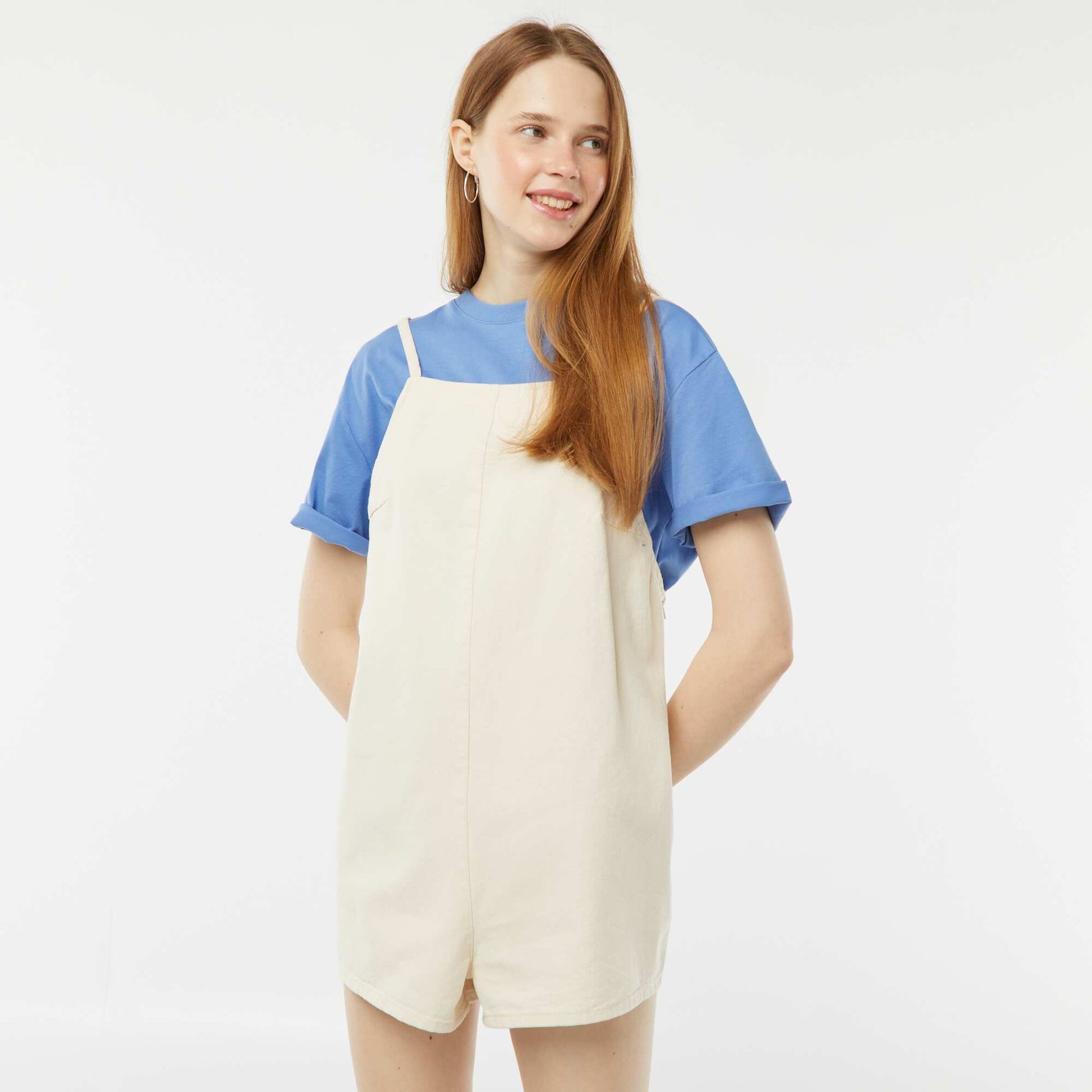 Combinaison short avec dos nu BLANC CASSé