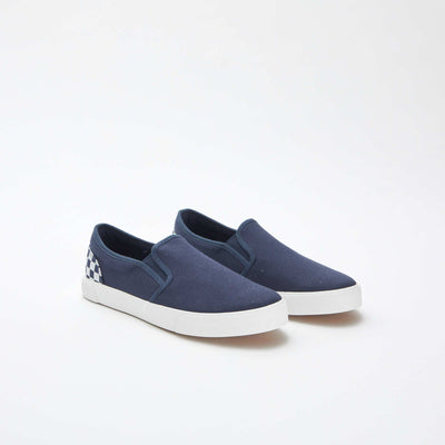Baskets slip-on avec damier BLEU
