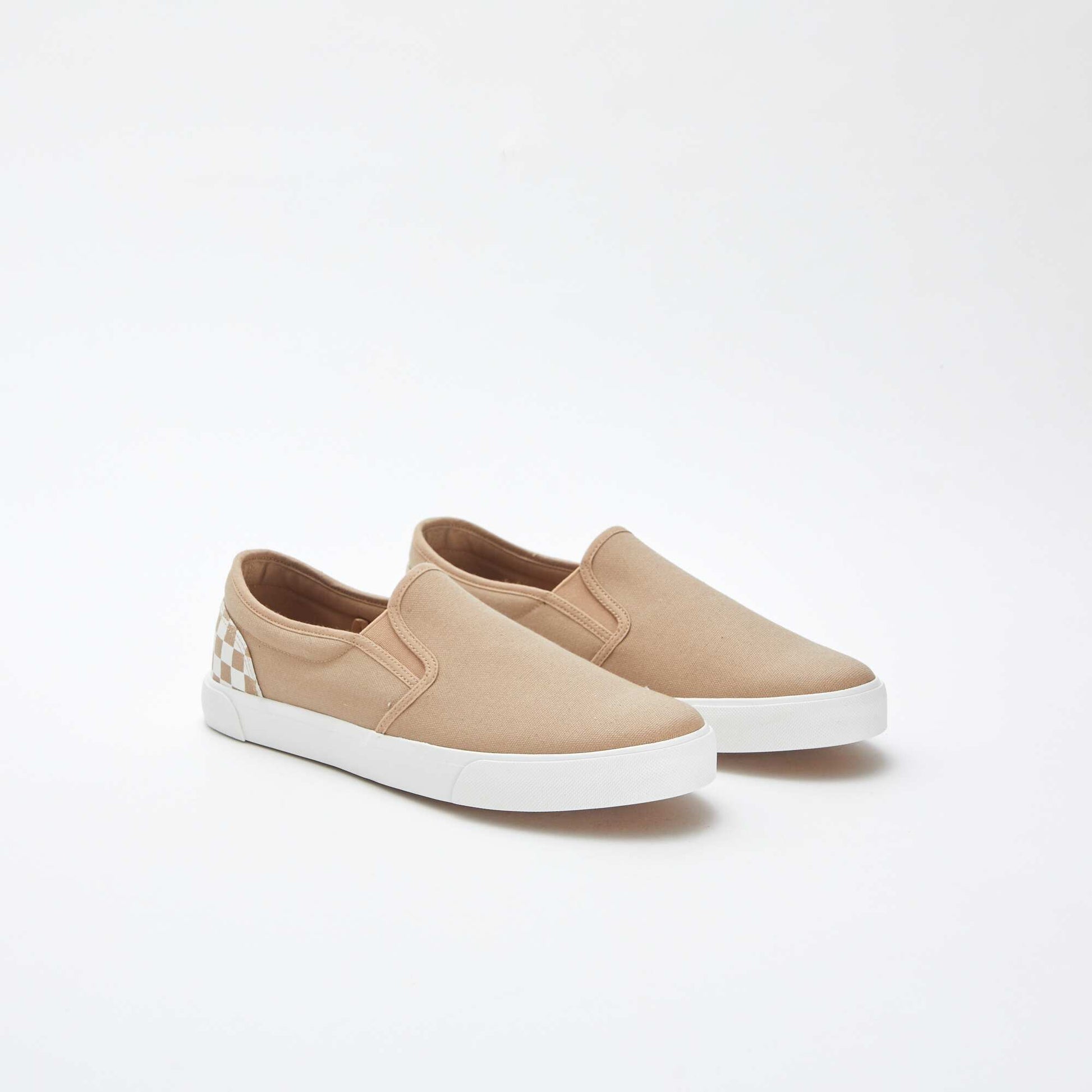Baskets slip-on avec damier BEIGE