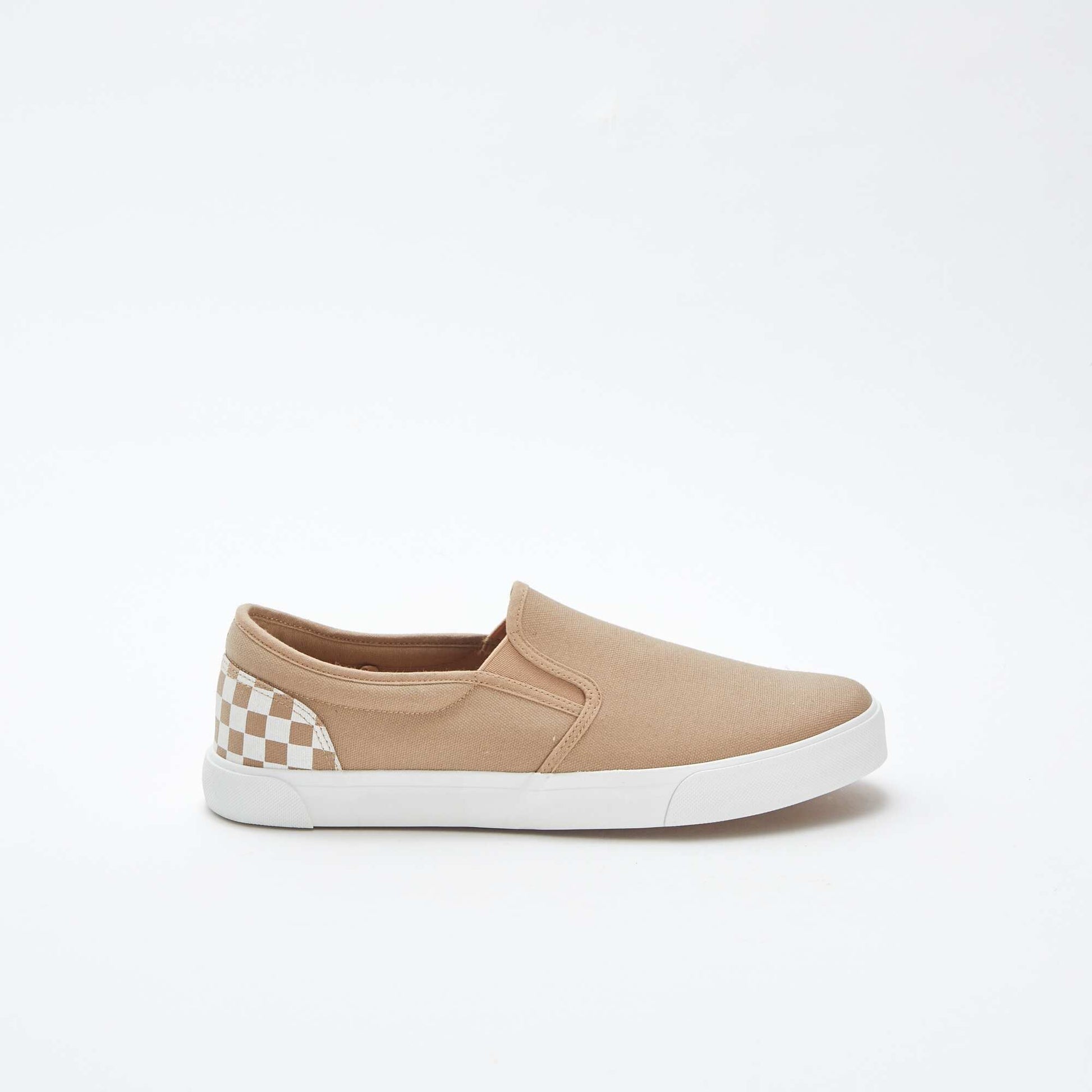 Baskets slip-on avec damier BEIGE