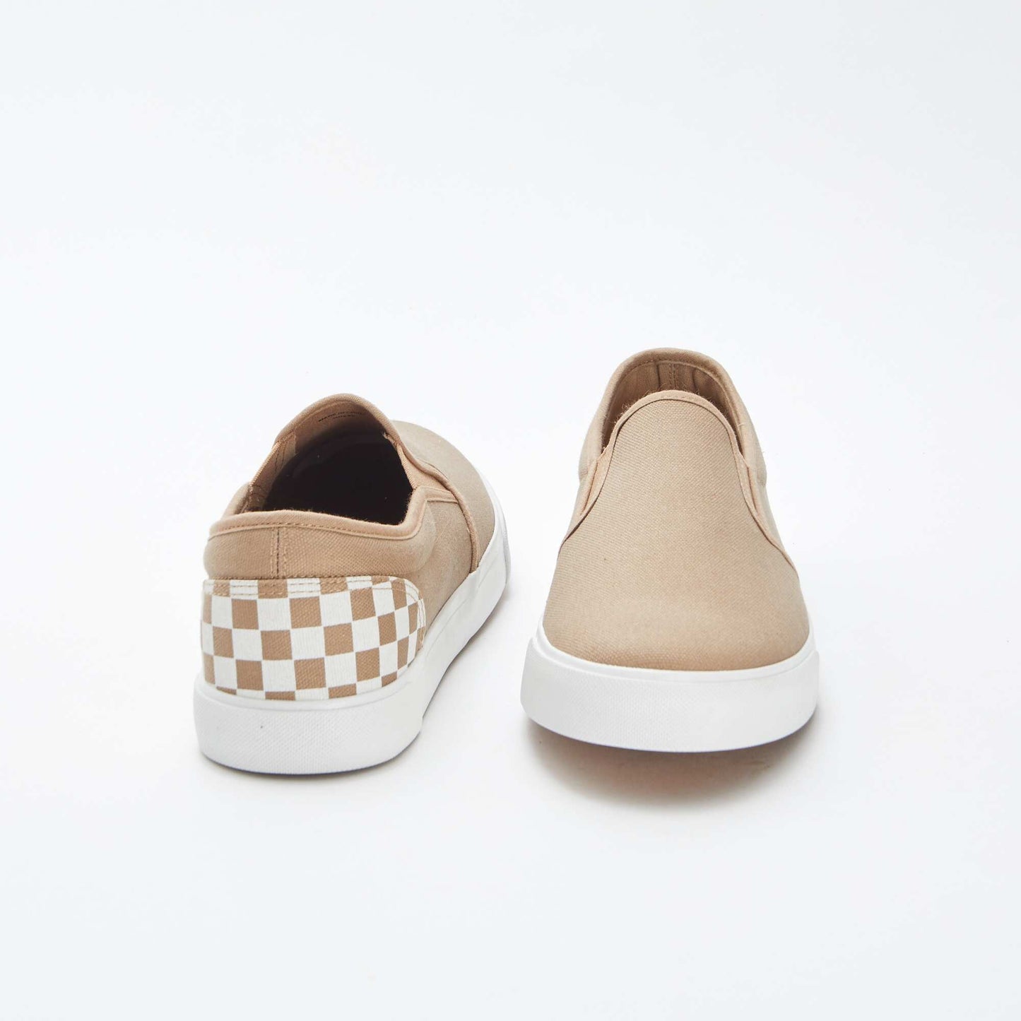 Baskets slip-on avec damier BEIGE