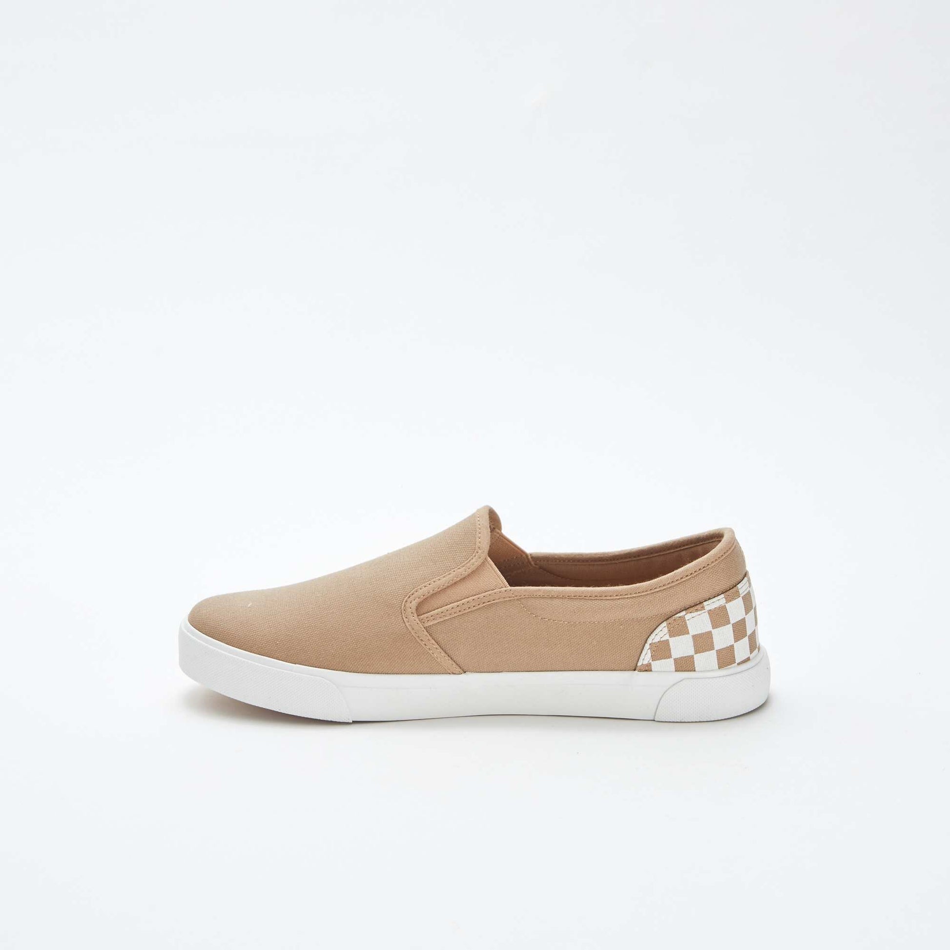 Baskets slip-on avec damier BEIGE