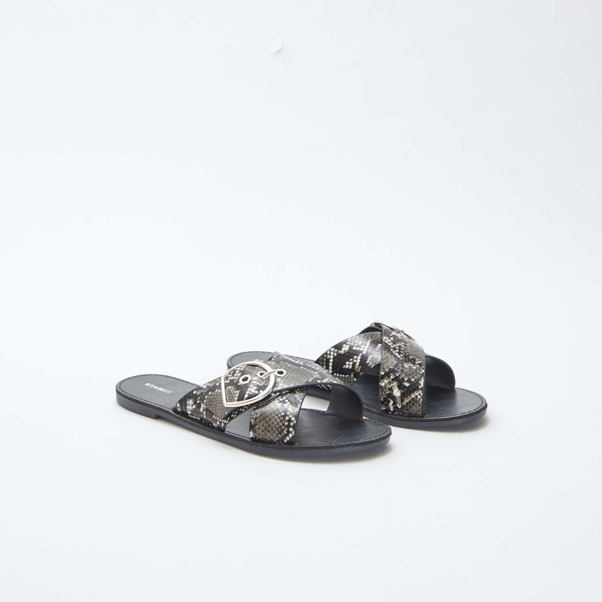 Sandales à brides croisées avec imprimé GRIS