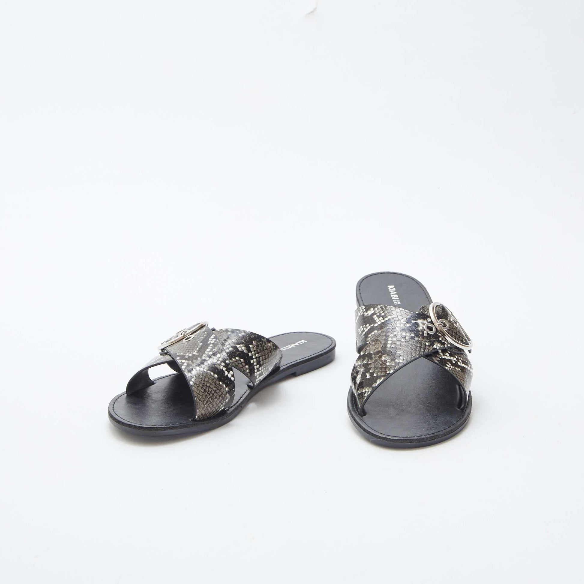 Sandales à brides croisées avec imprimé GRIS