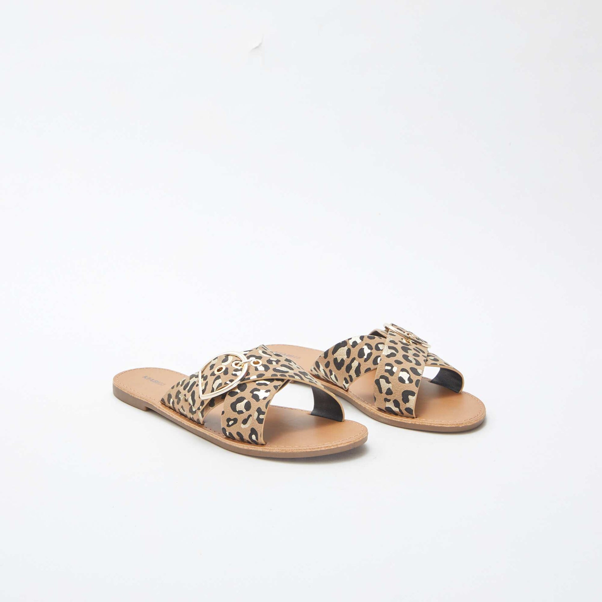 Sandales à brides croisées avec imprimé MARRON