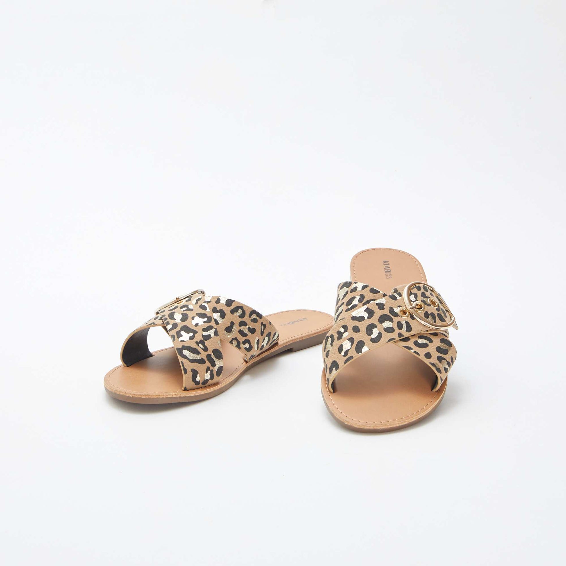 Sandales à brides croisées avec imprimé MARRON