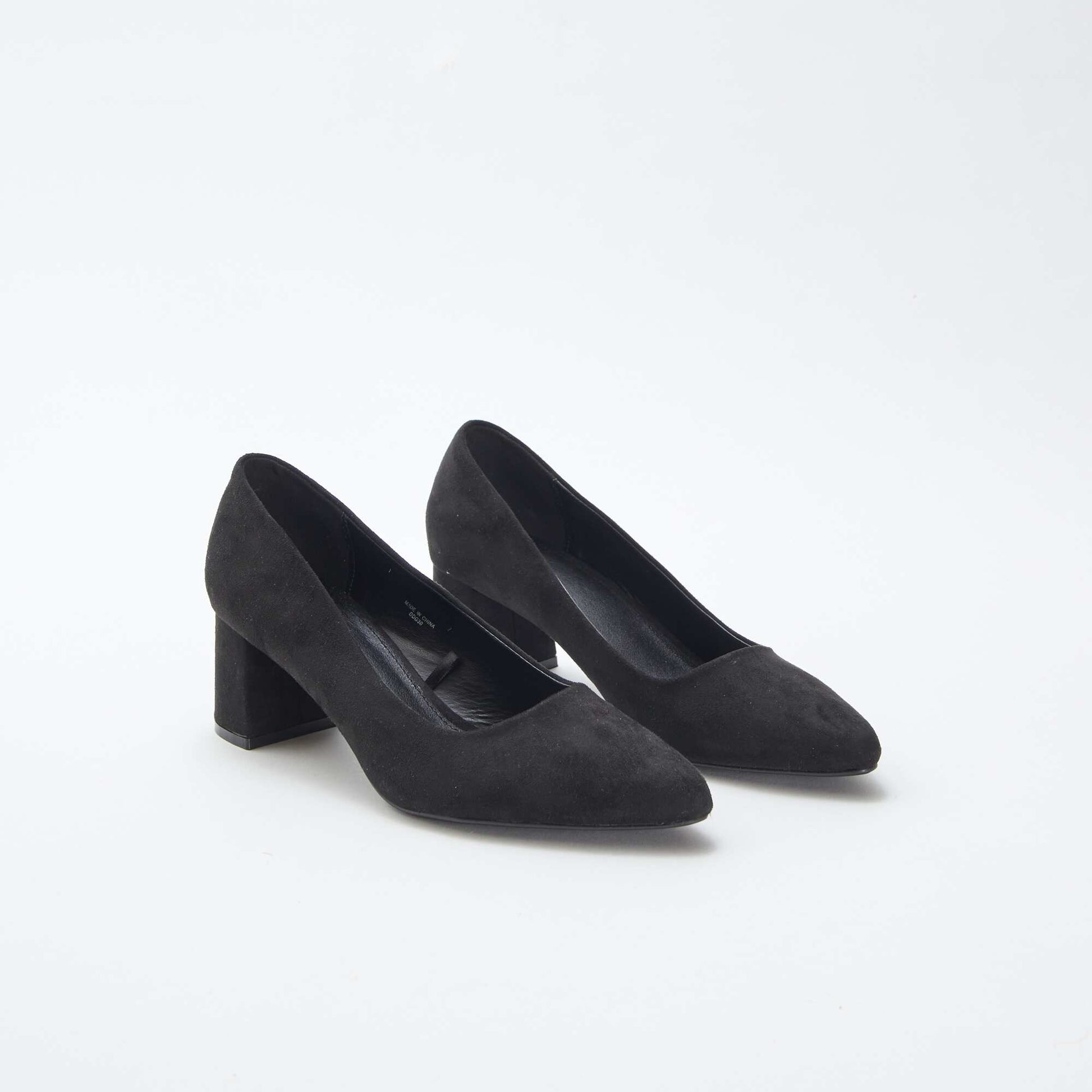 Escarpins en suédine avec talons carrés NOIR