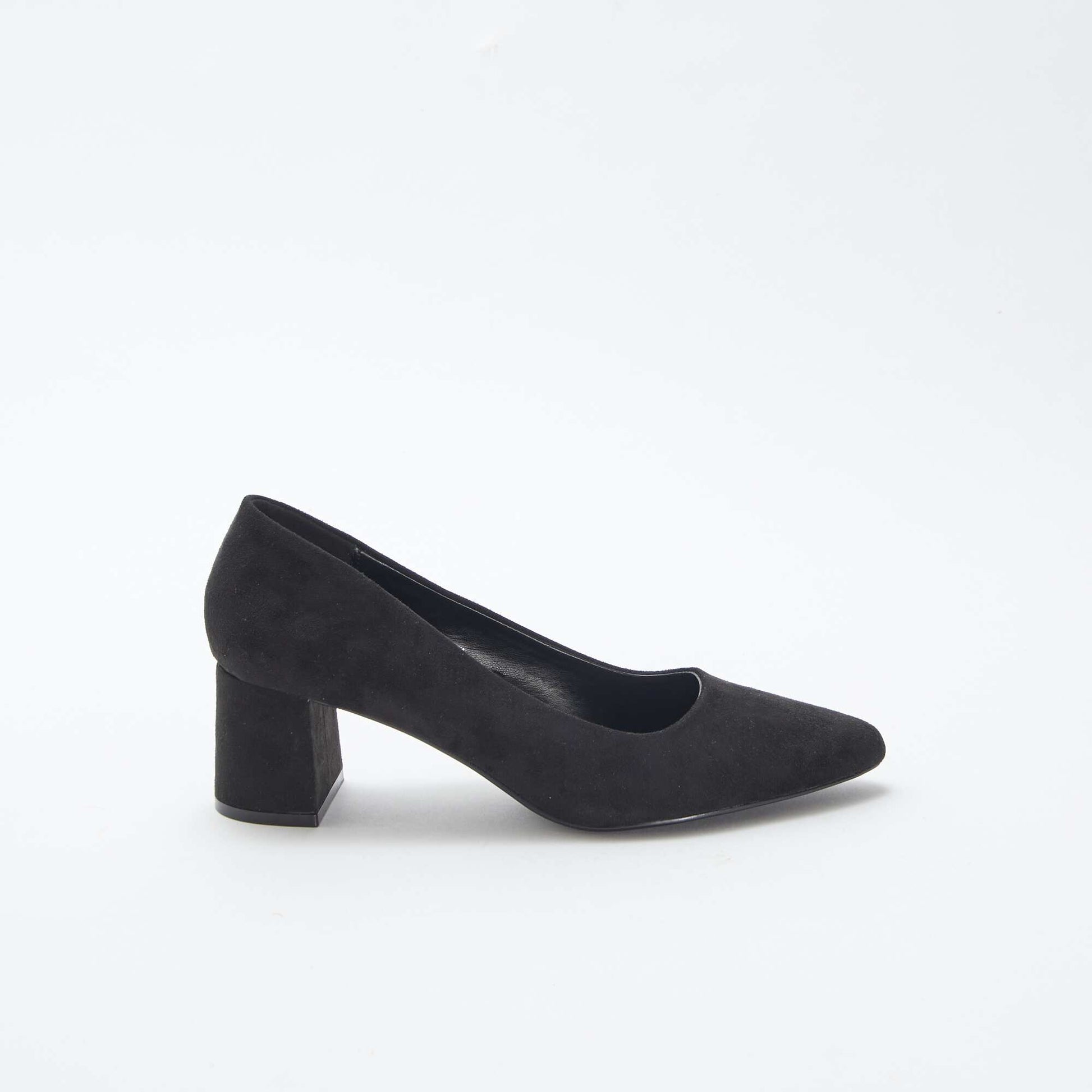 Escarpins en suédine avec talons carrés NOIR