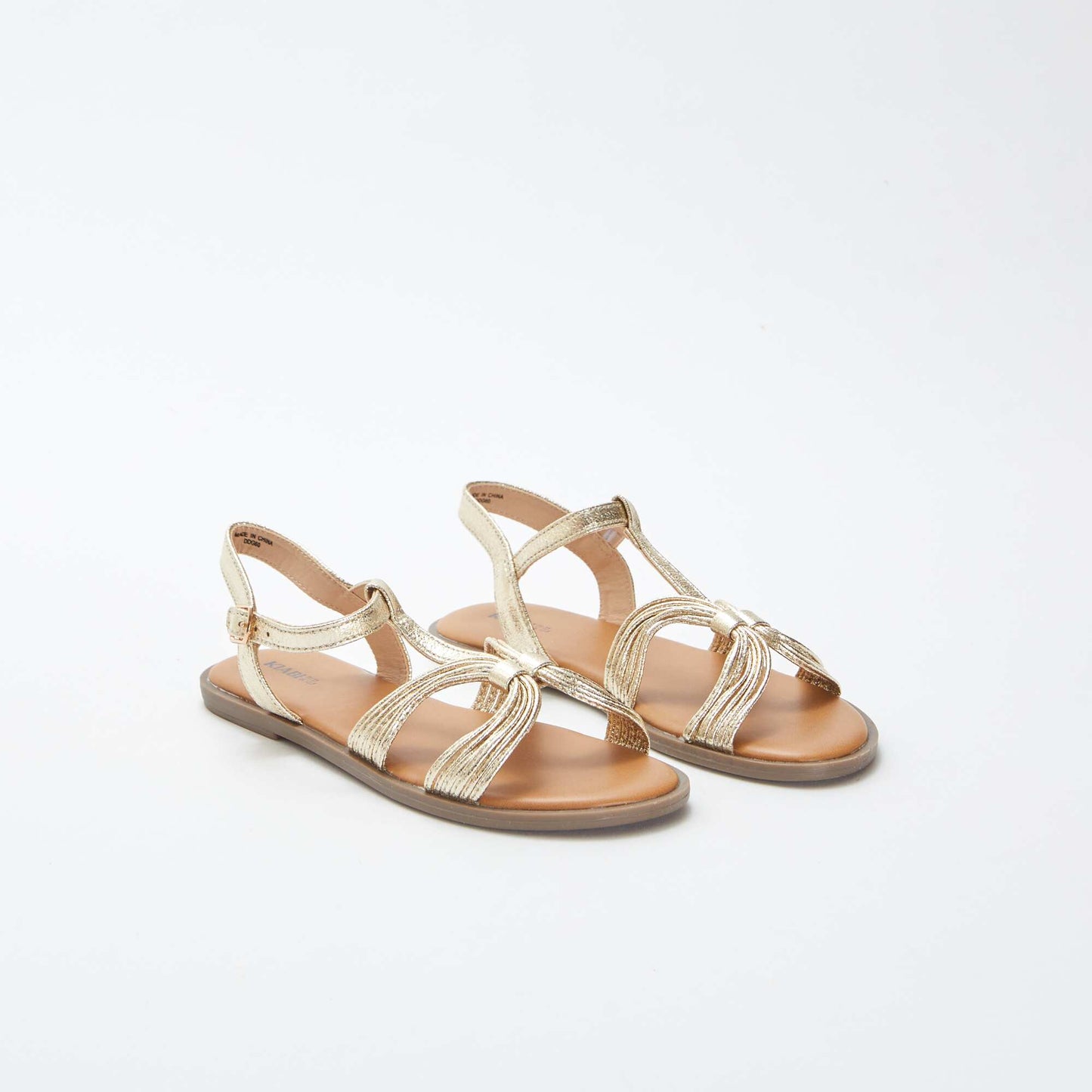 Sandales à multiples brides argentées BEIGE