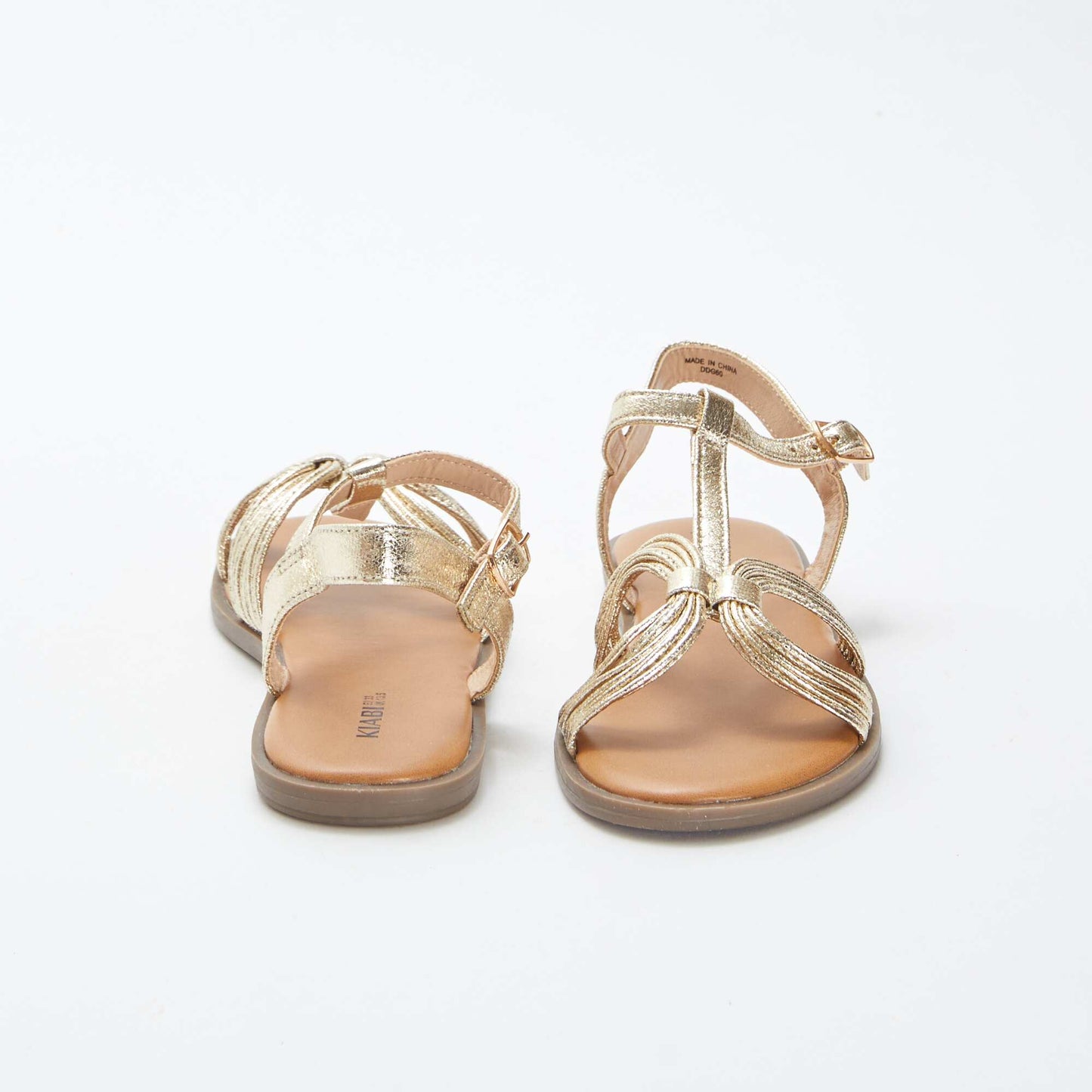 Sandales à multiples brides argentées BEIGE