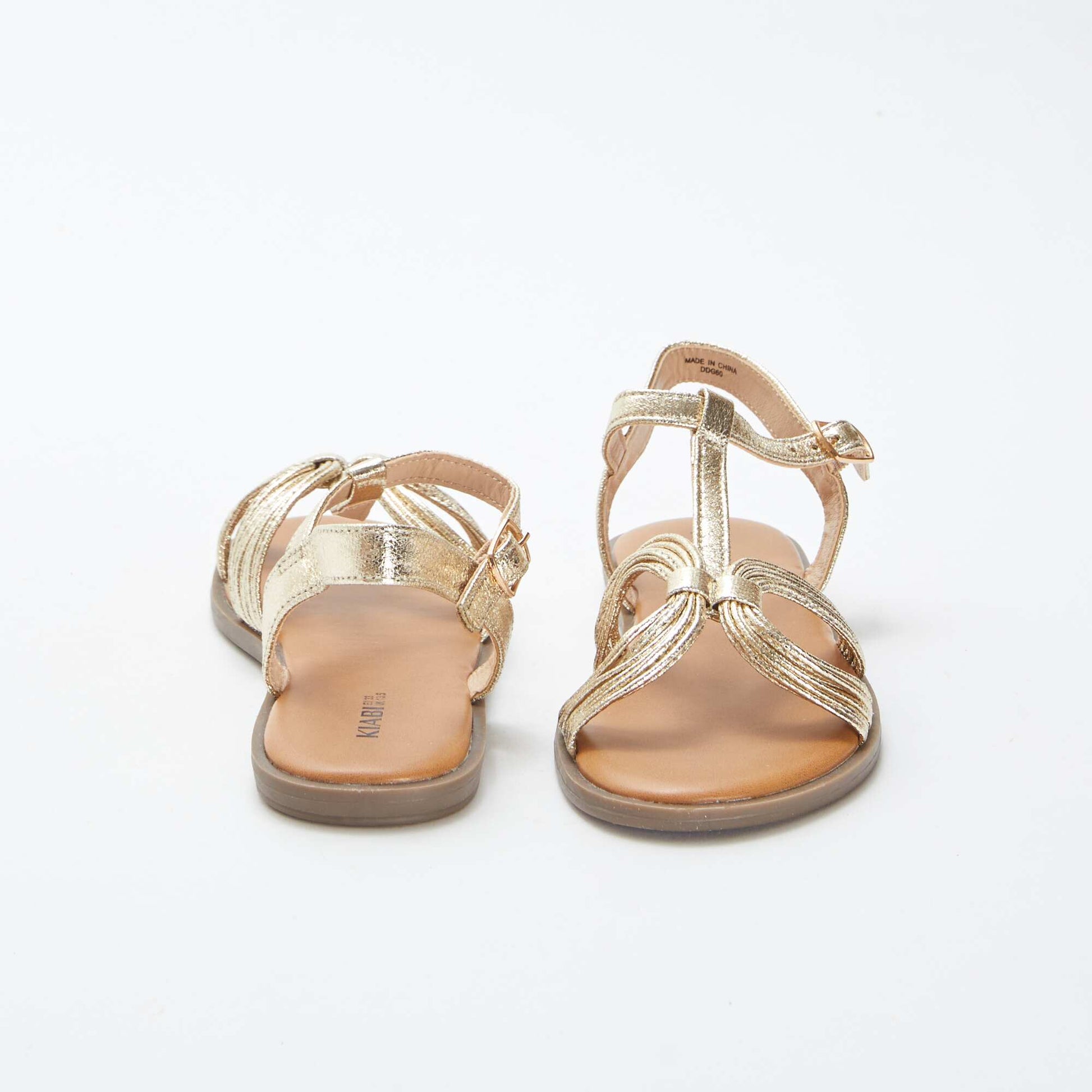 Sandales à multiples brides argentées BEIGE