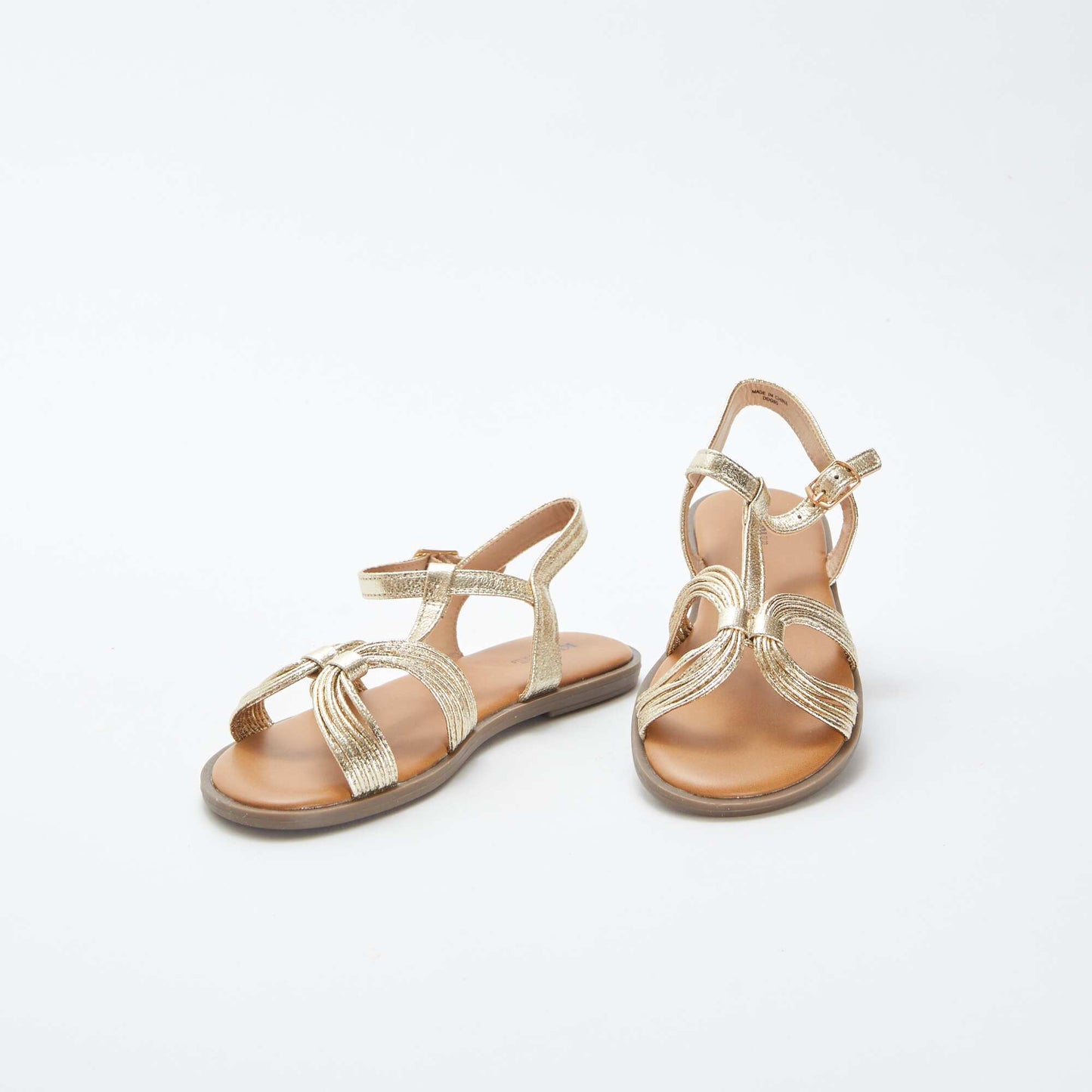 Sandales à multiples brides argentées BEIGE