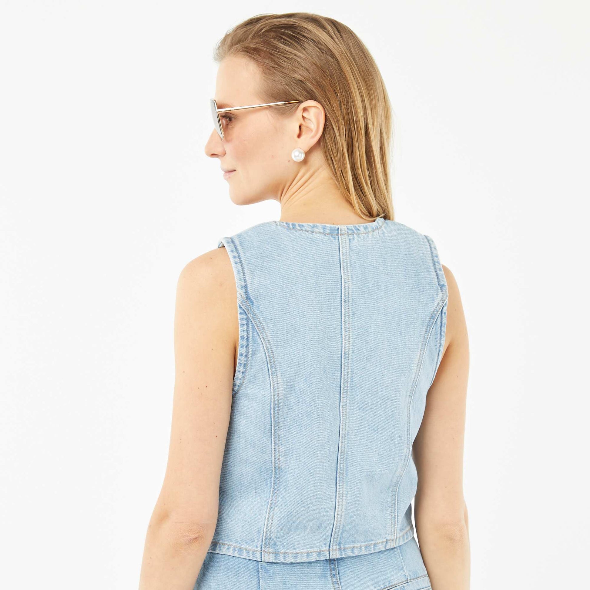 Veste de costume en jean BLEU