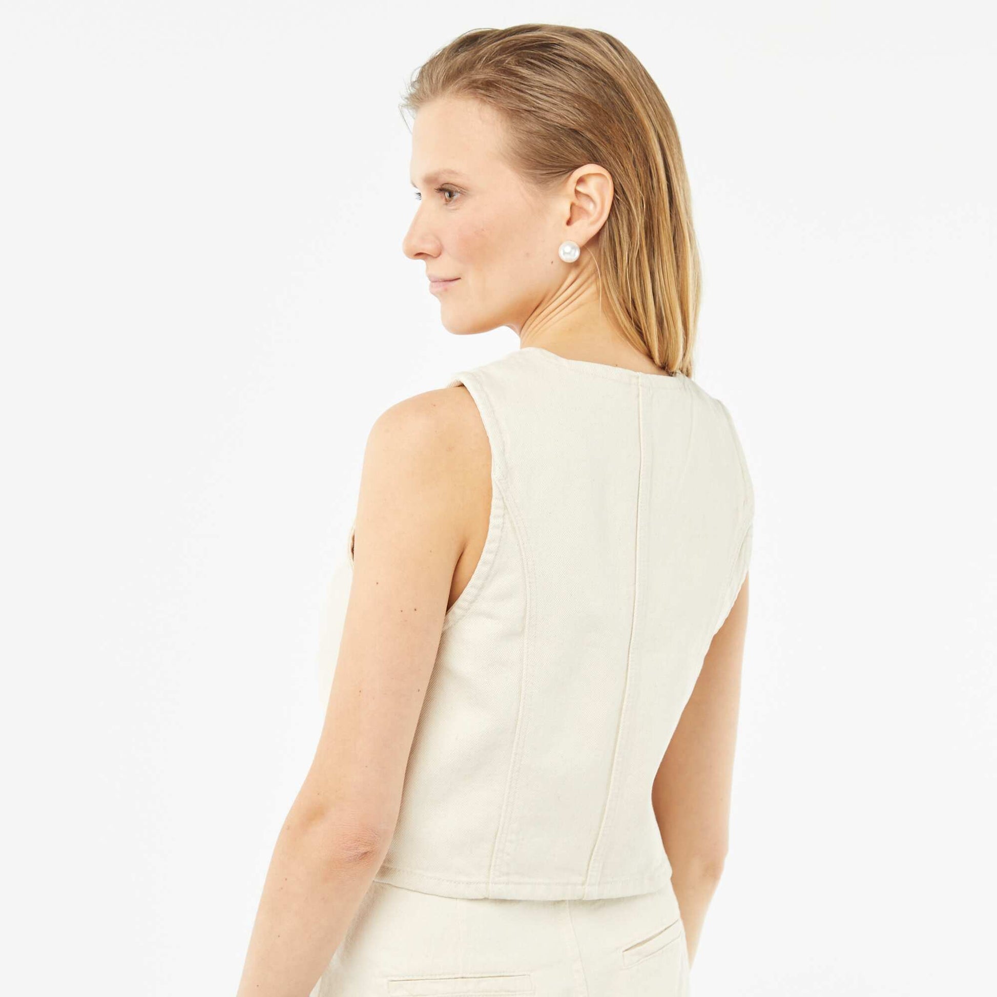 Veste de costume en jean BLANC