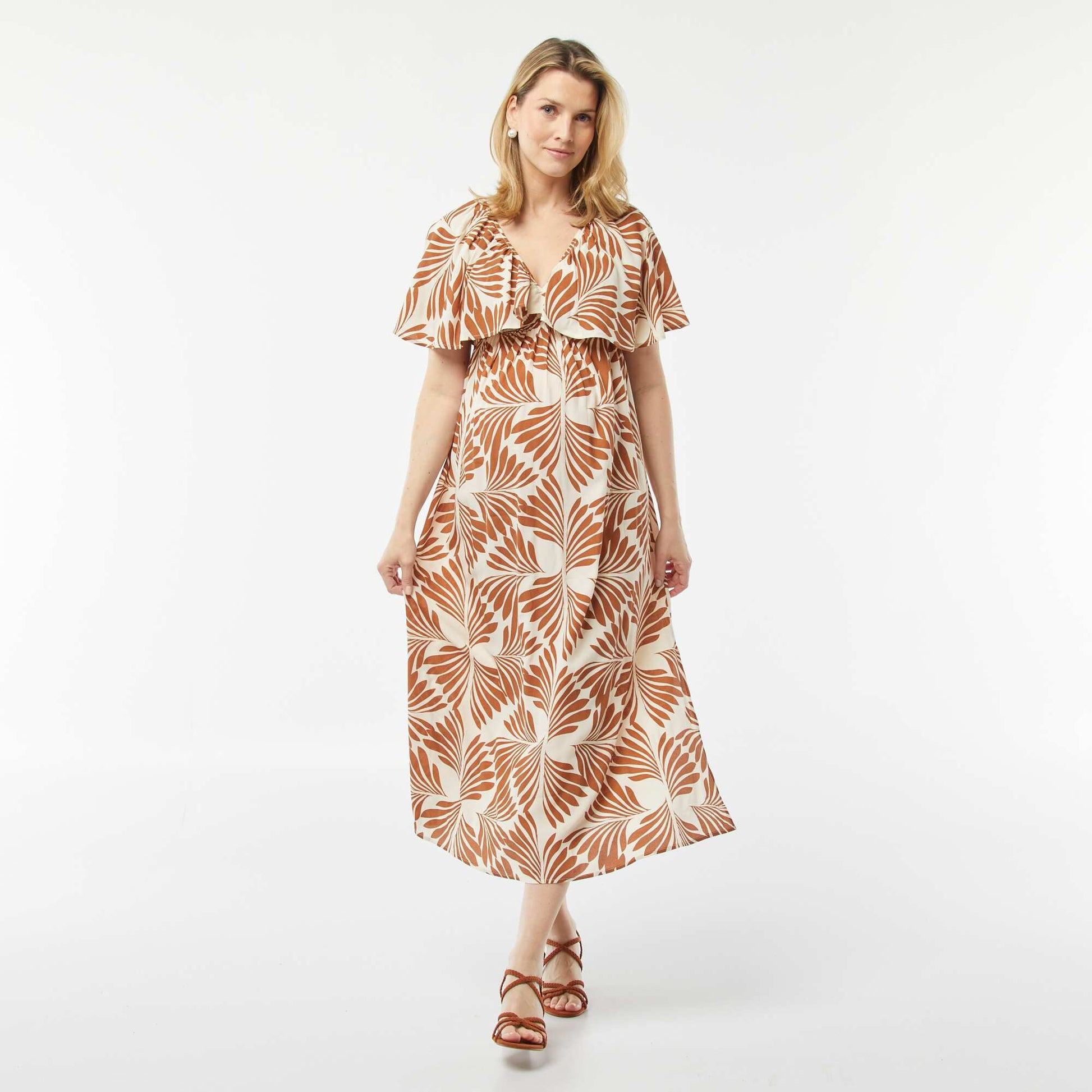 Robe légère de maternité MARRON
