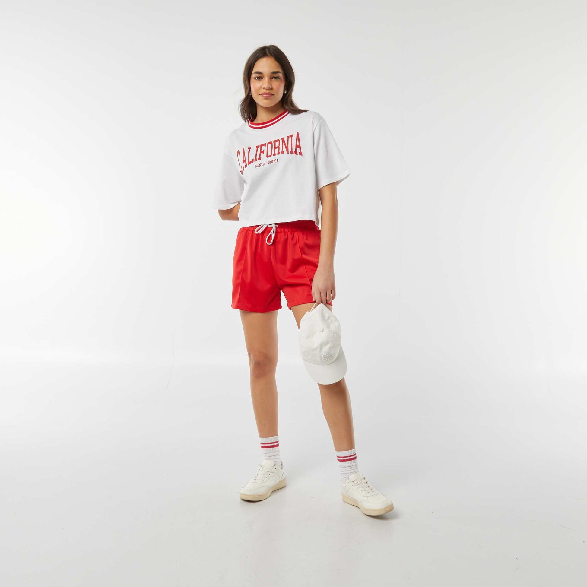 Short de sport uni ROUGE