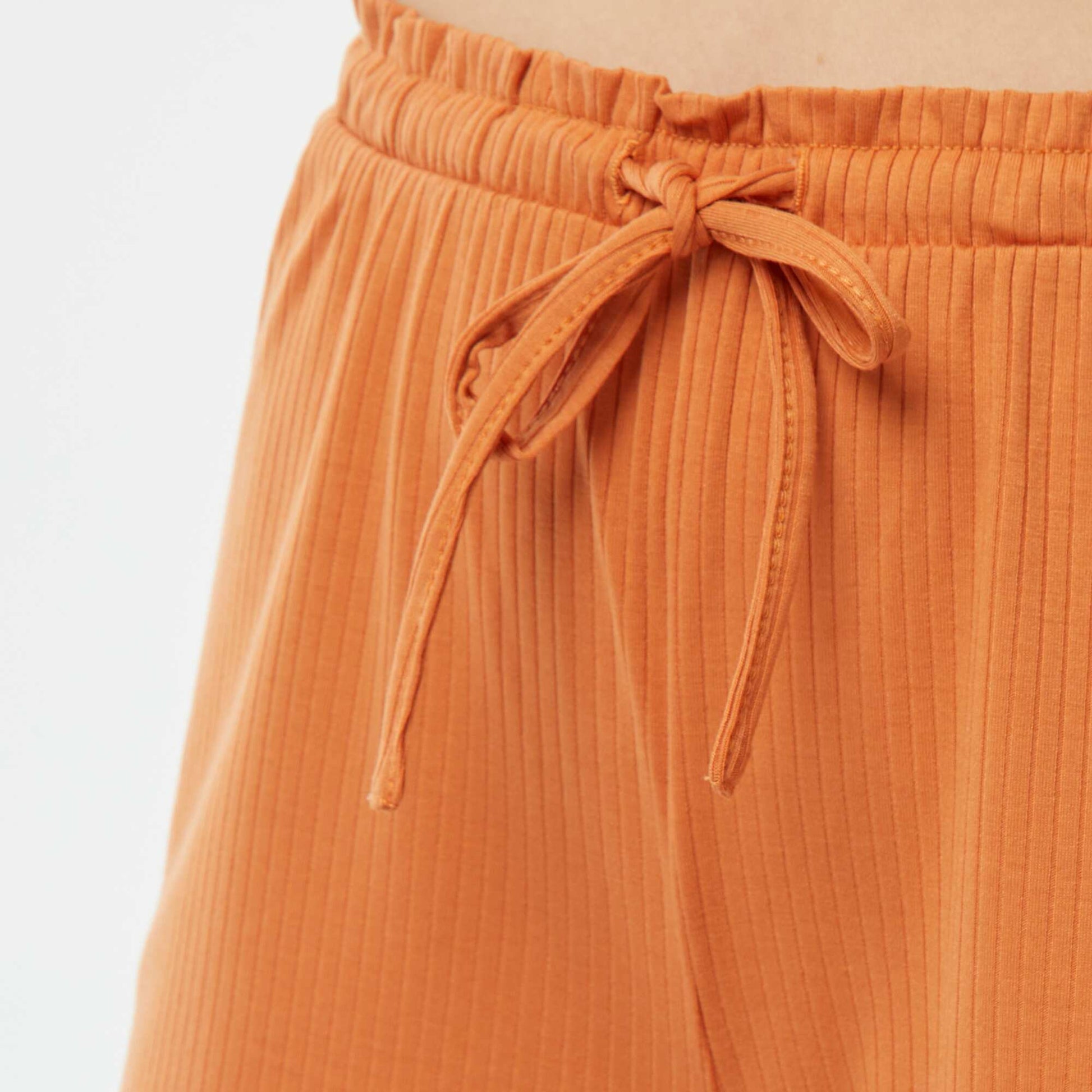 Pyjama short 2 pièces en maille côtelée CAMEL