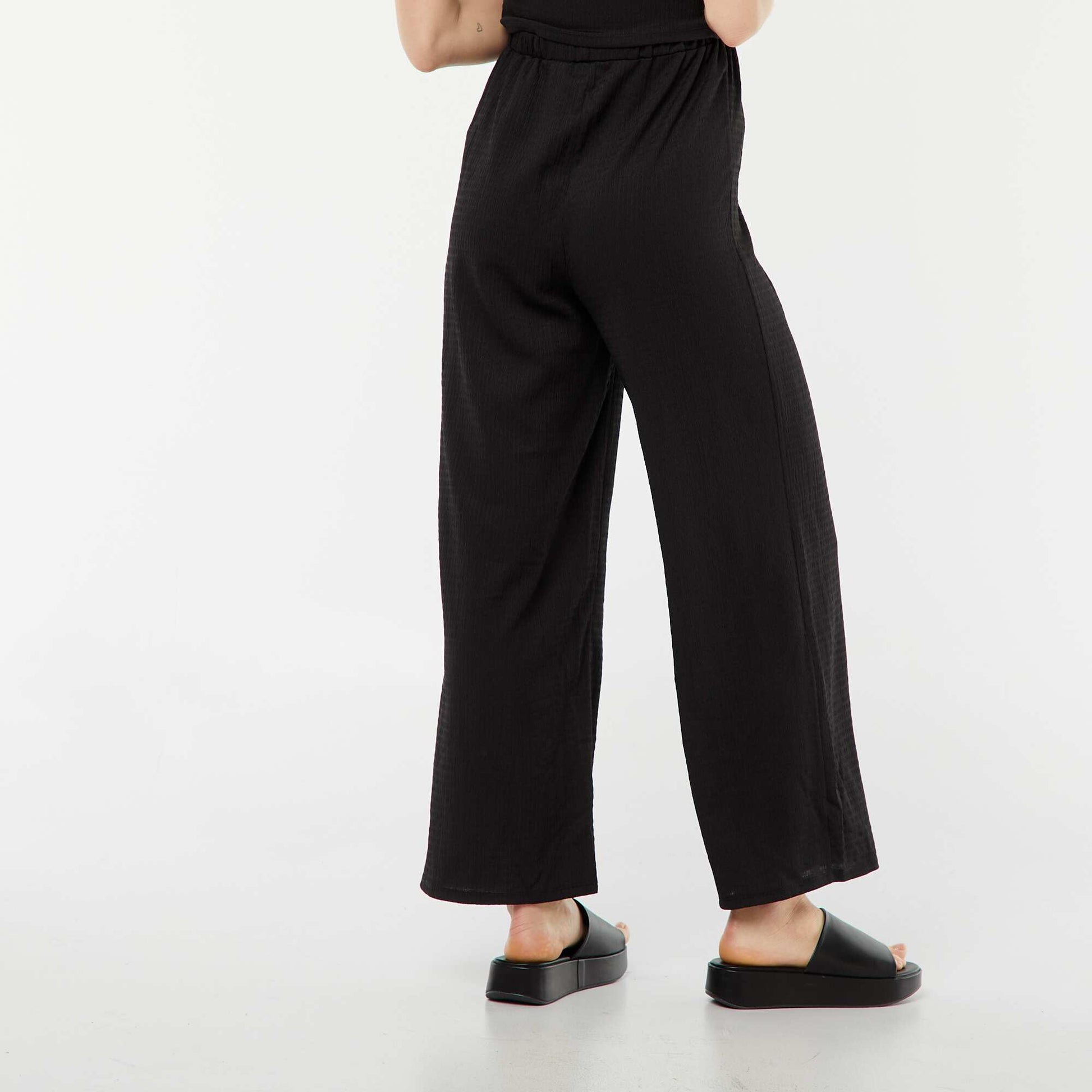 Pantalon grossesse droit en maille crêpe NOIR