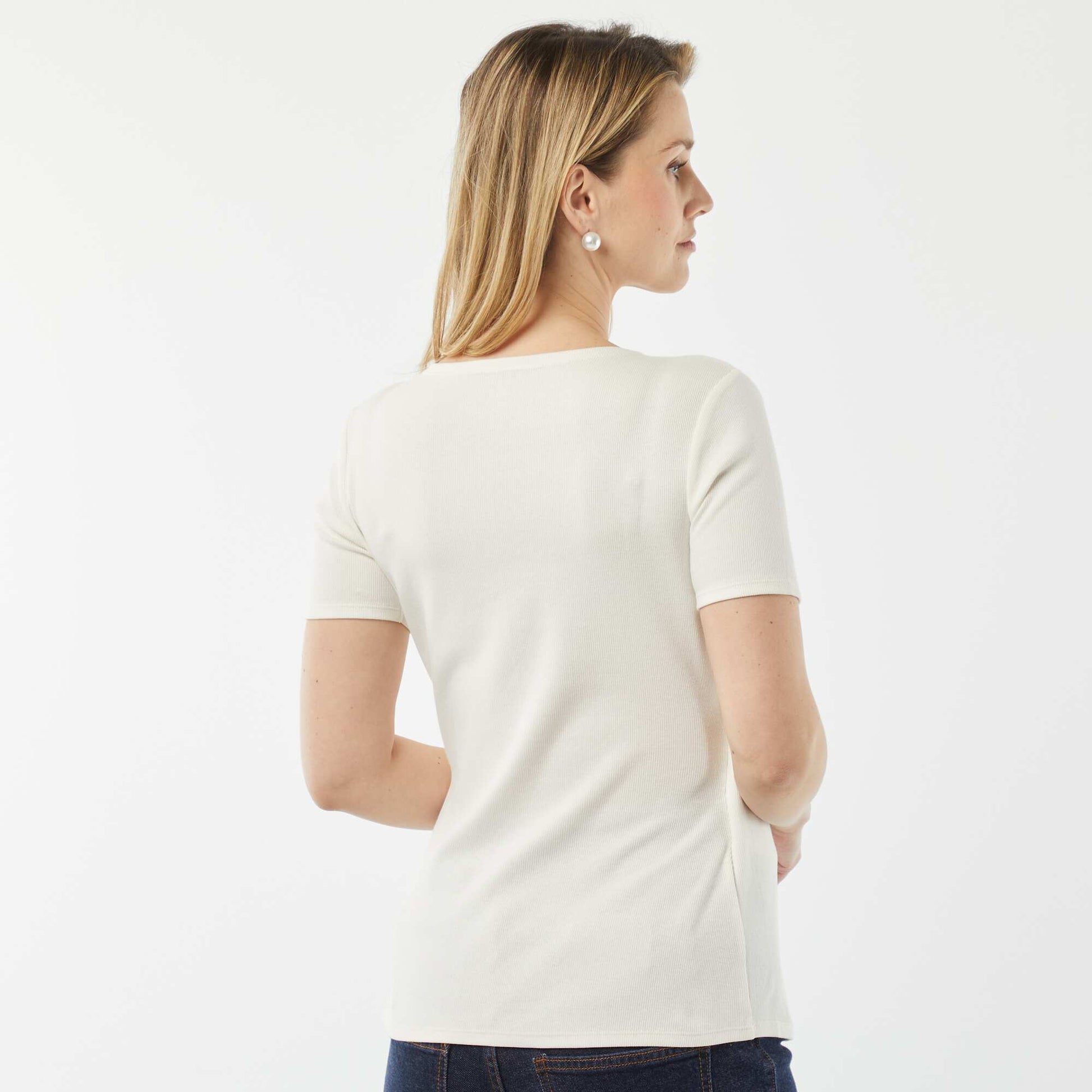 T-shirt cache-cœur d'allaitement BLANC