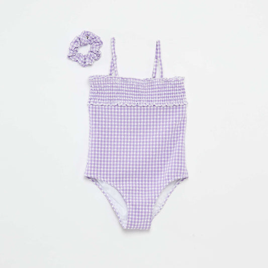 Maillot de bain vichy avec chouchou - 2 pièces VERT