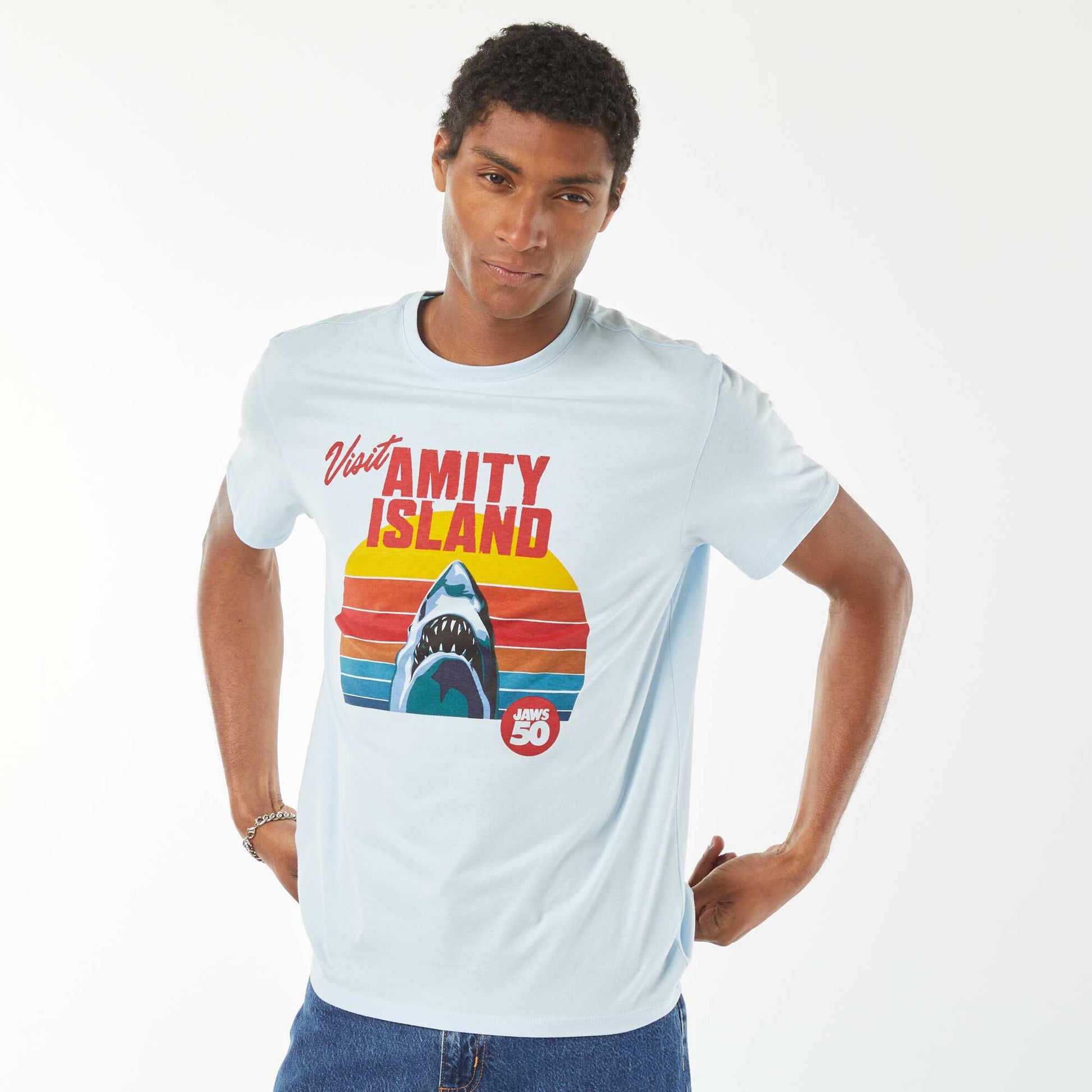 Tee-shirt imprimé 'Jaws' BLEU