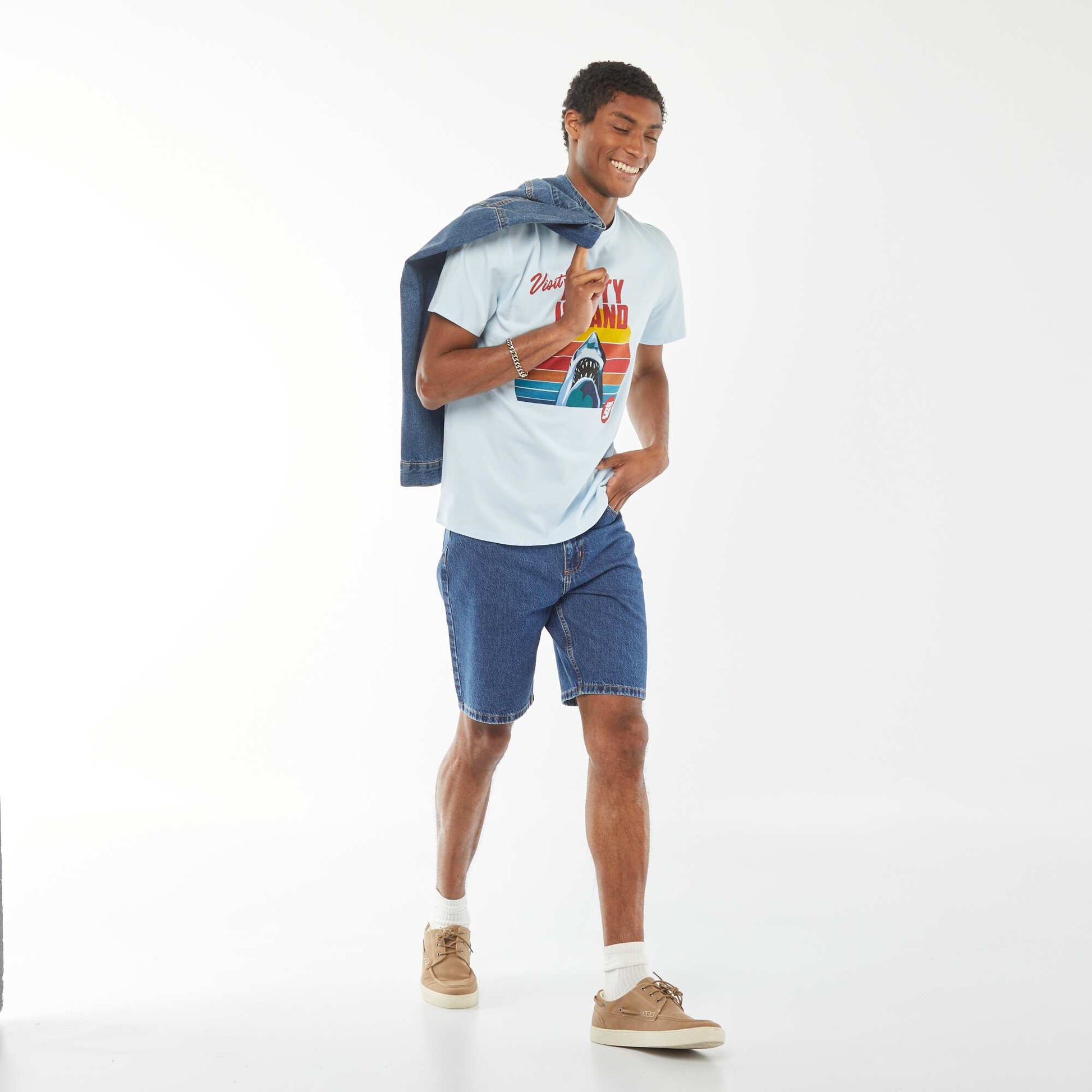 Tee-shirt imprimé 'Jaws' BLEU