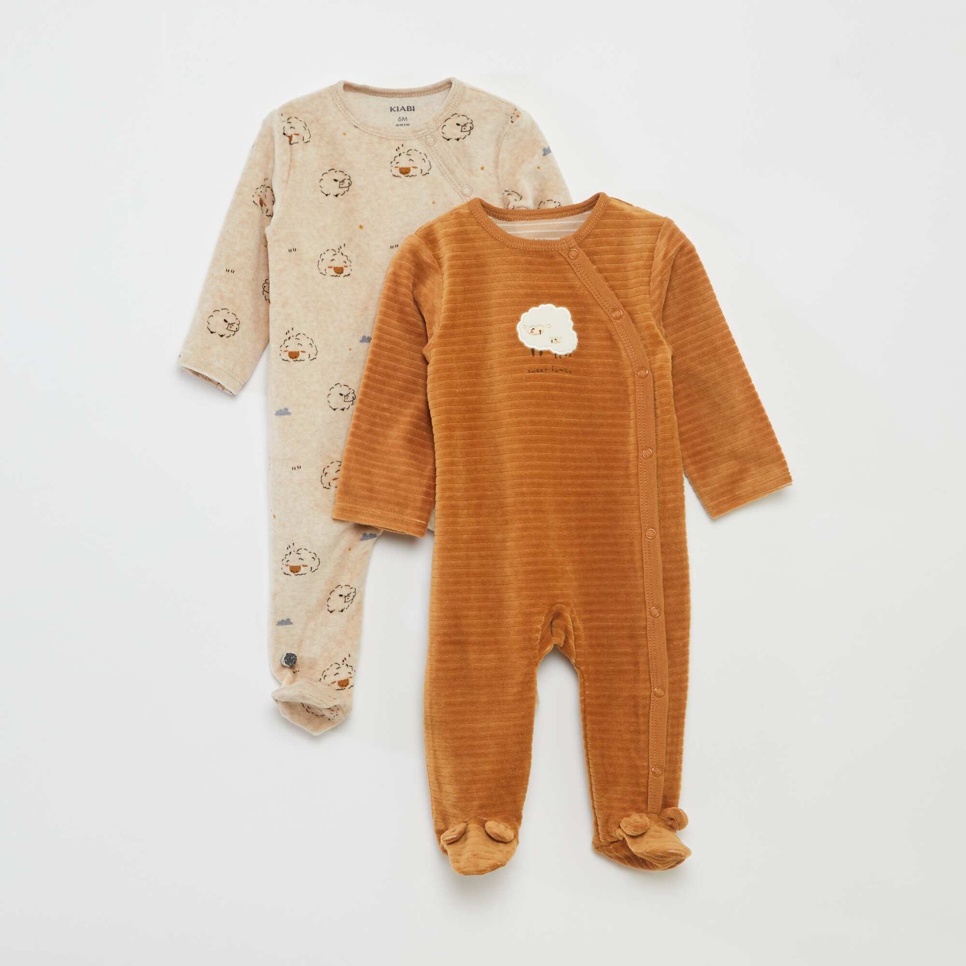 Lot de 2 dors-bien en velours BEIGE