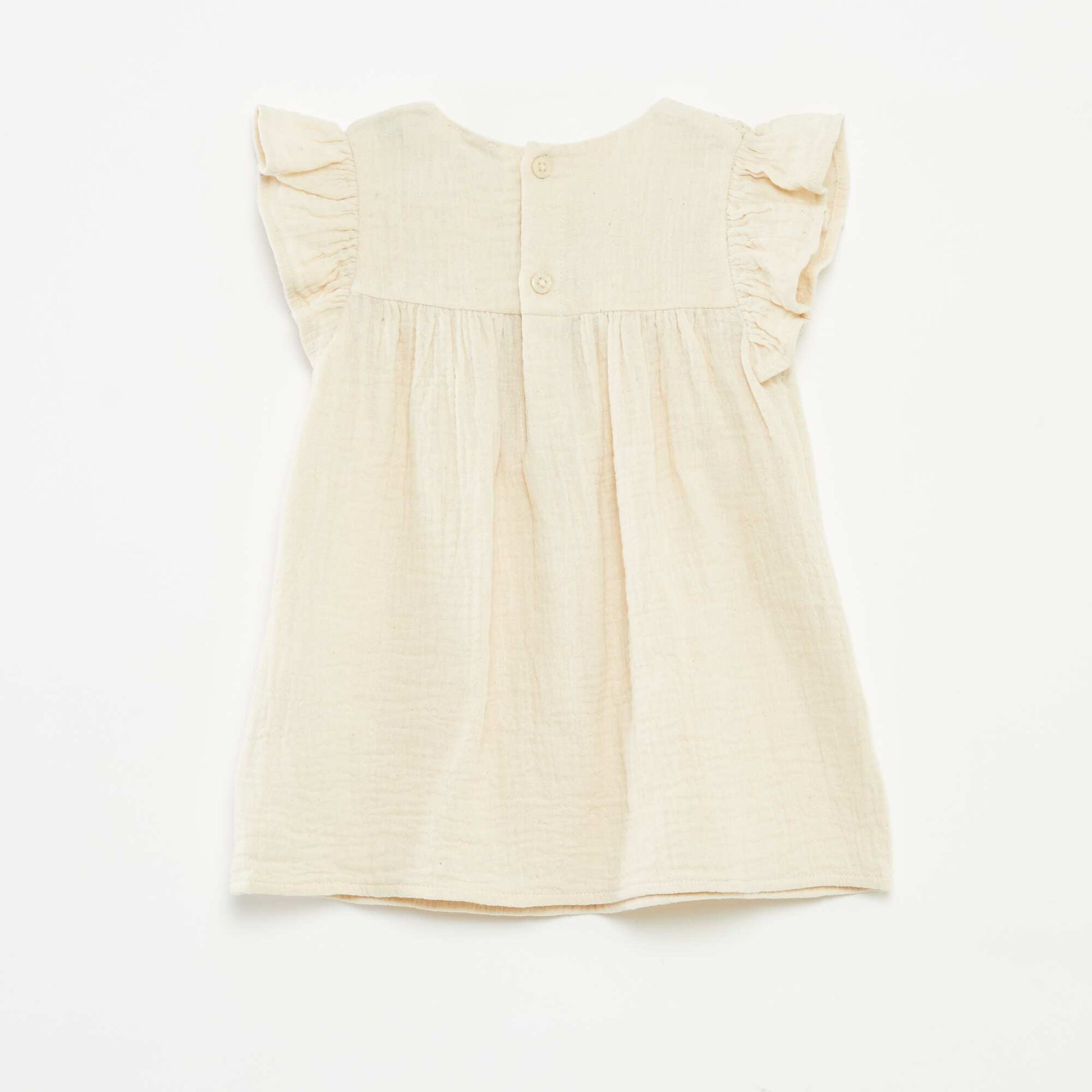 Robe crochet en gaze de coton BLANC