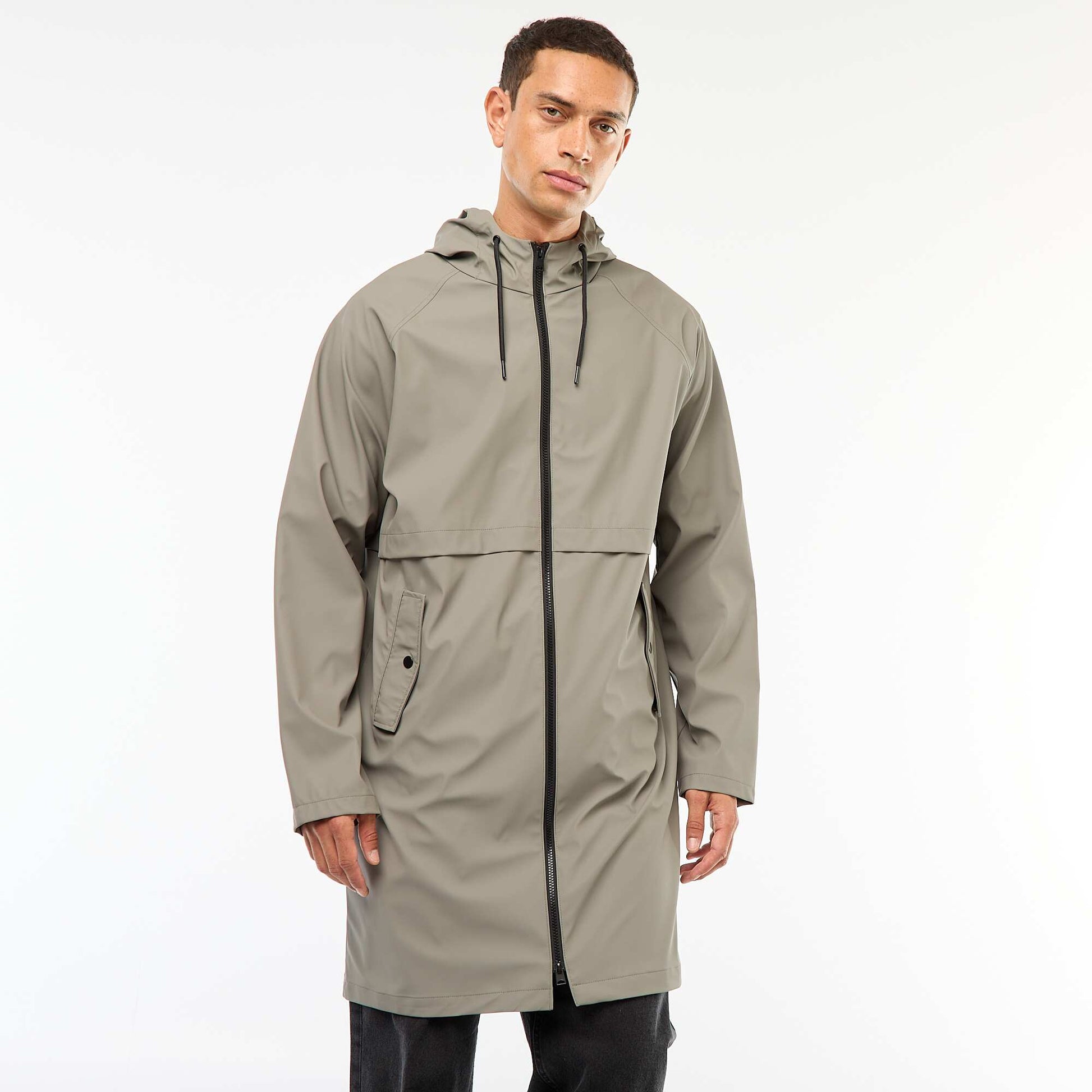 Parka déferlante longue à capuche GRIS