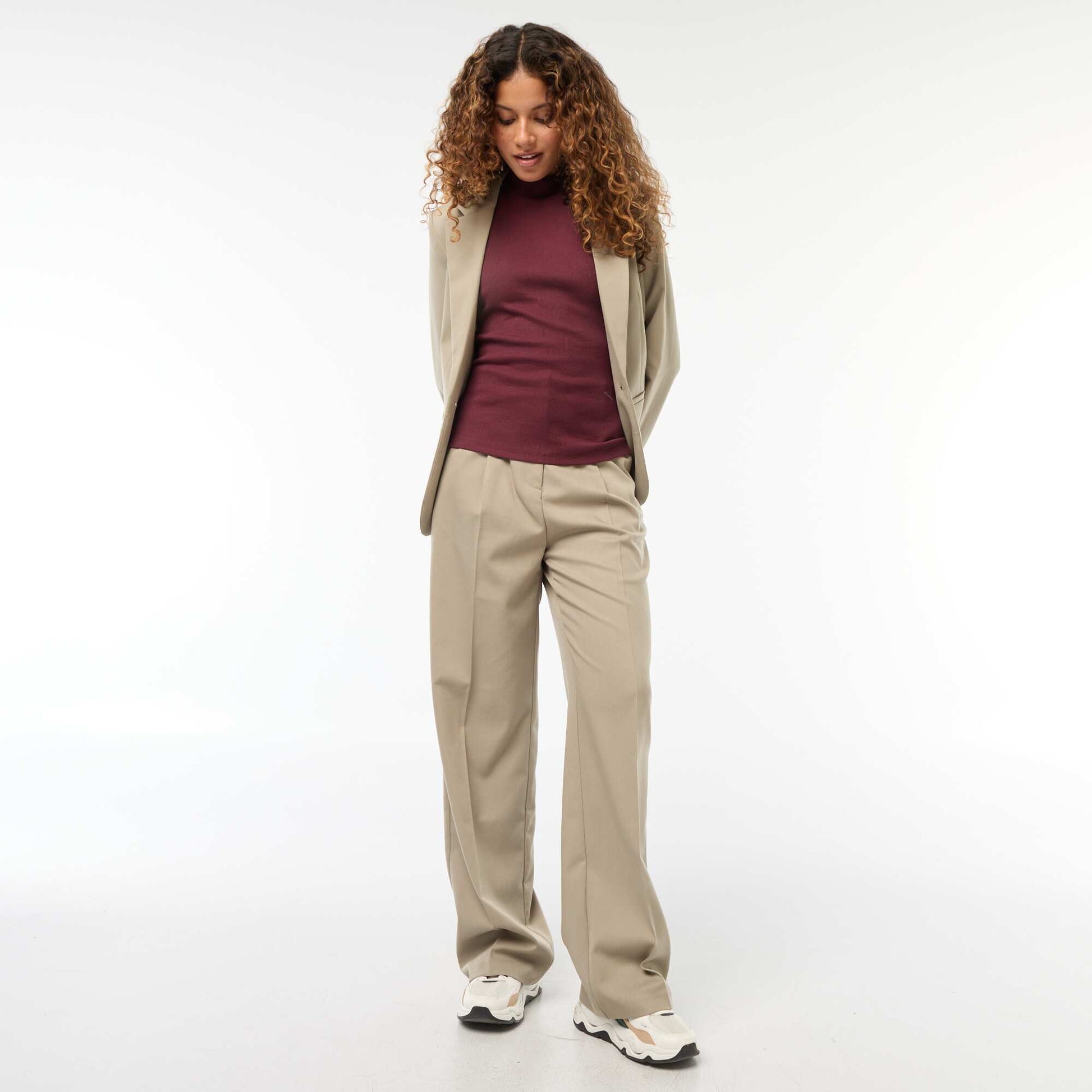 Pantalon de tailleur coupe large VERT