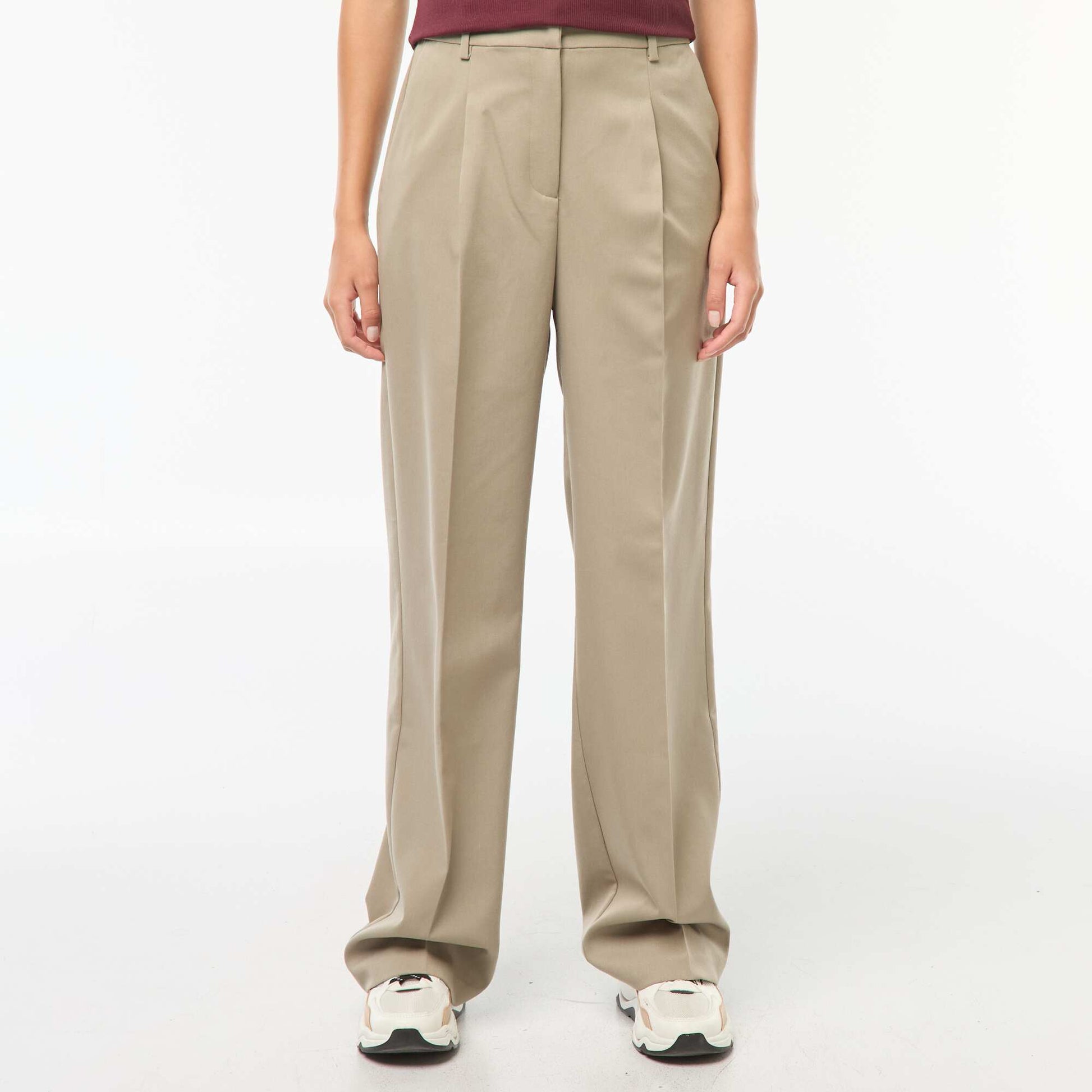 Pantalon de tailleur coupe large VERT