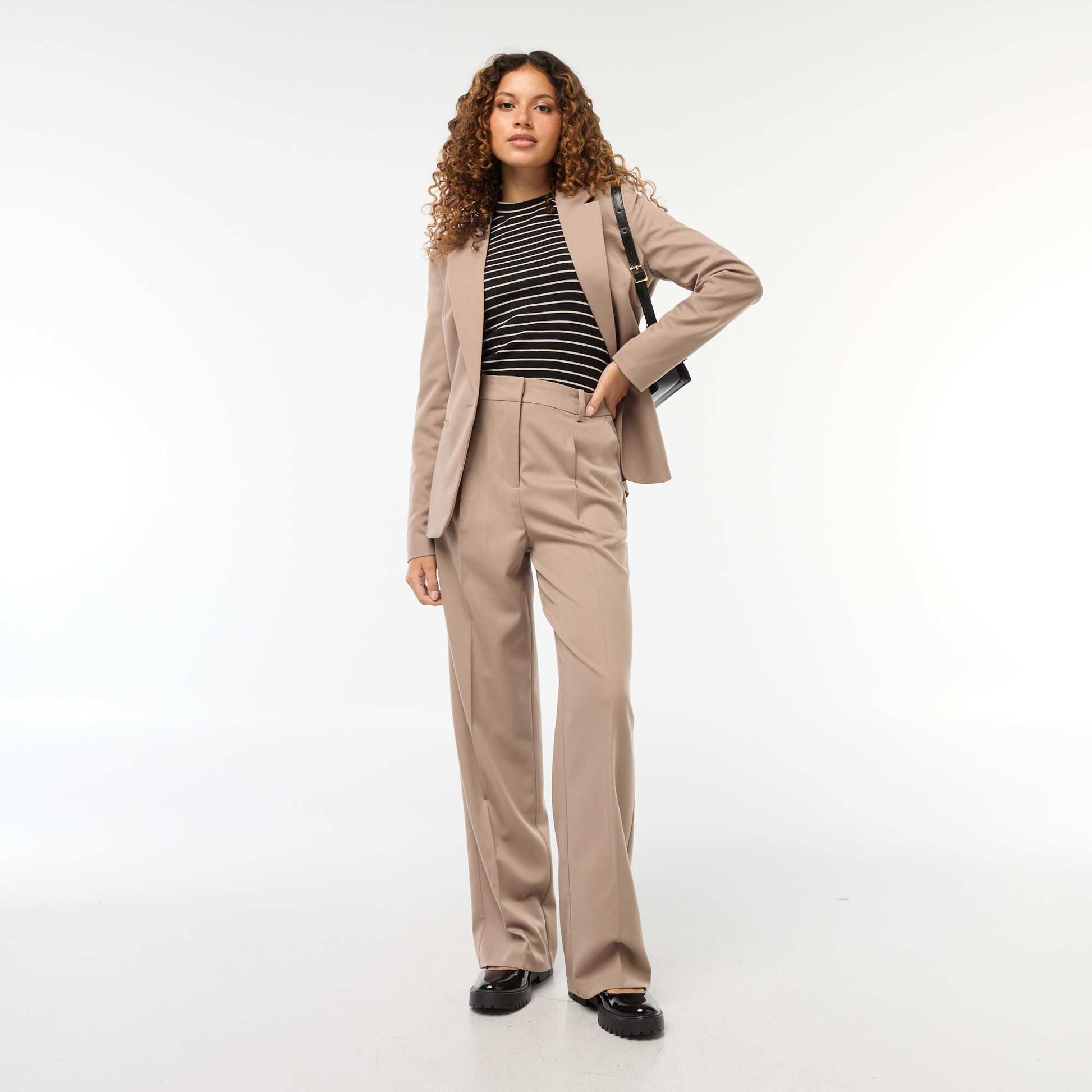Pantalon de tailleur coupe large BEIGE