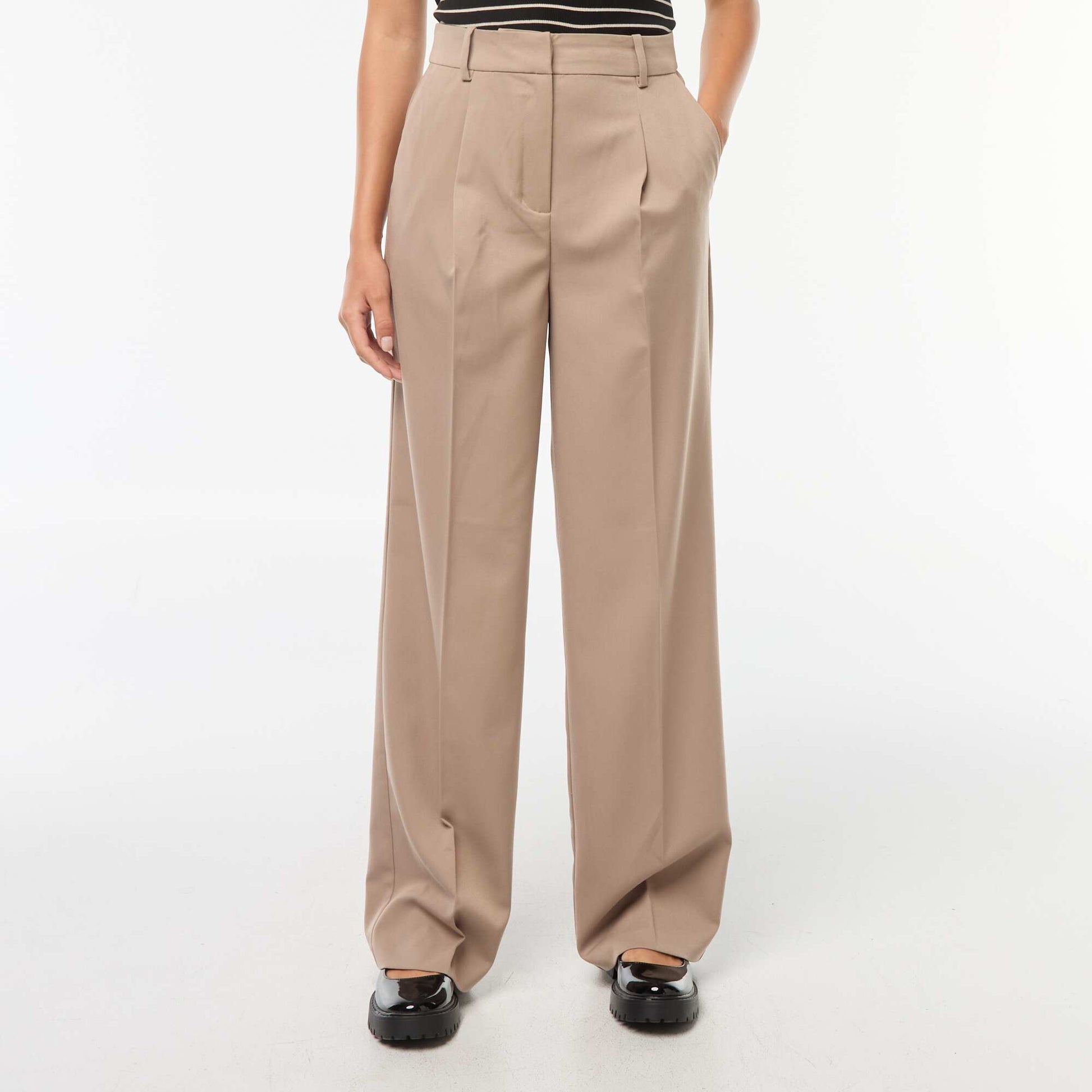 Pantalon de tailleur coupe large BEIGE