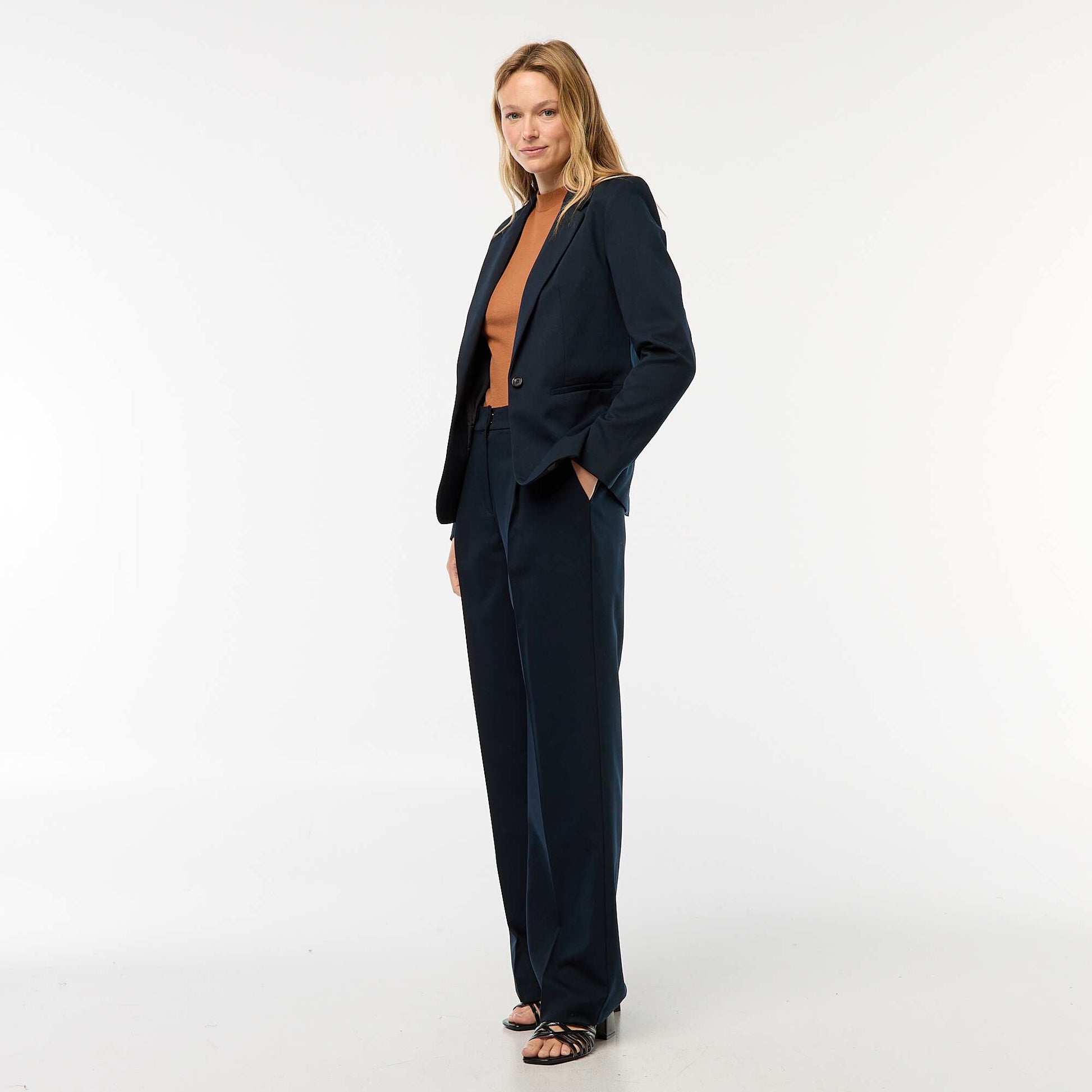 Pantalon de tailleur coupe large BLEU