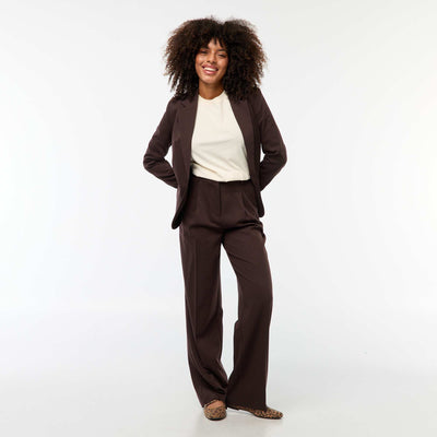 Pantalon de tailleur coupe large MARRON