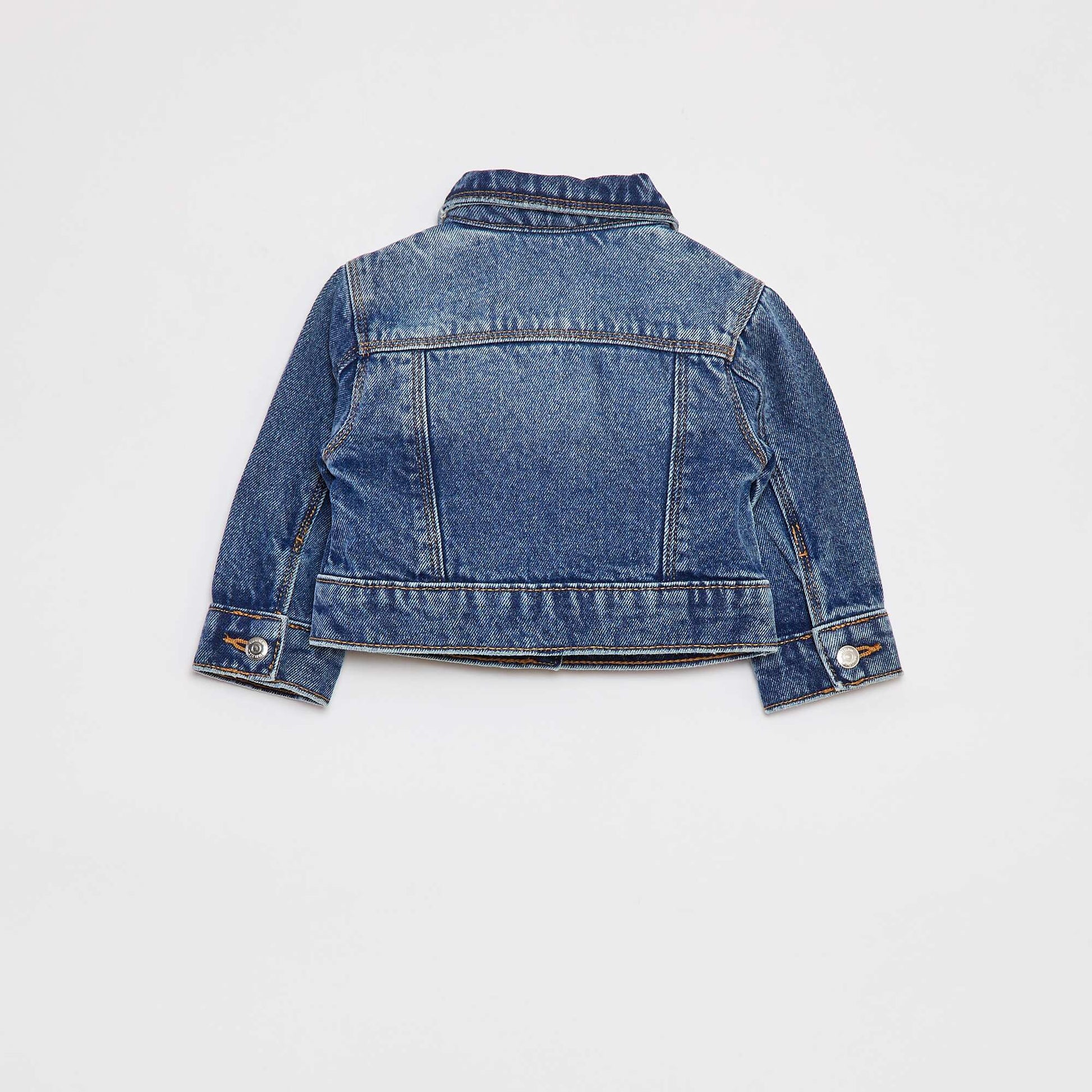Veste denim avec ouverture pressionnée BLEU