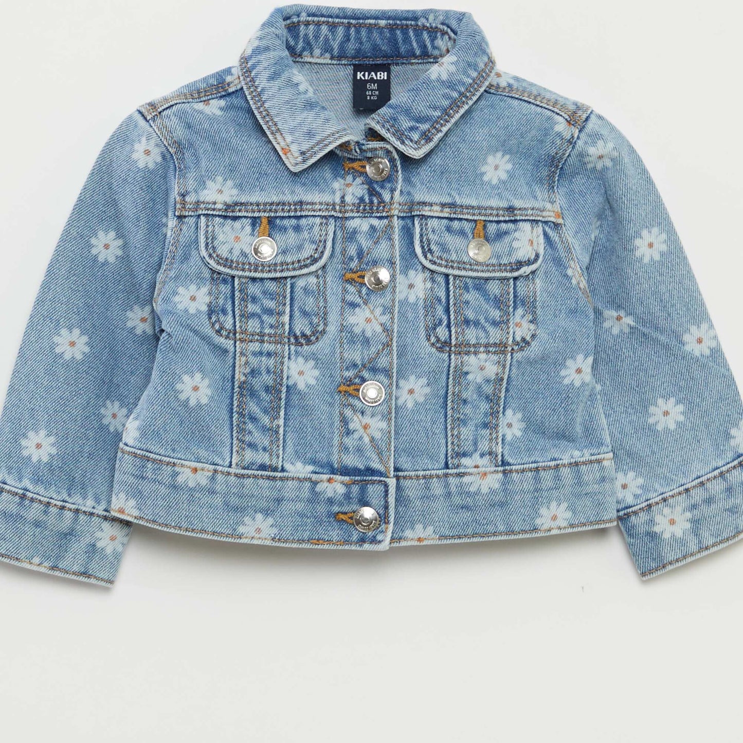 Veste denim avec ouverture pressionnée BLEU