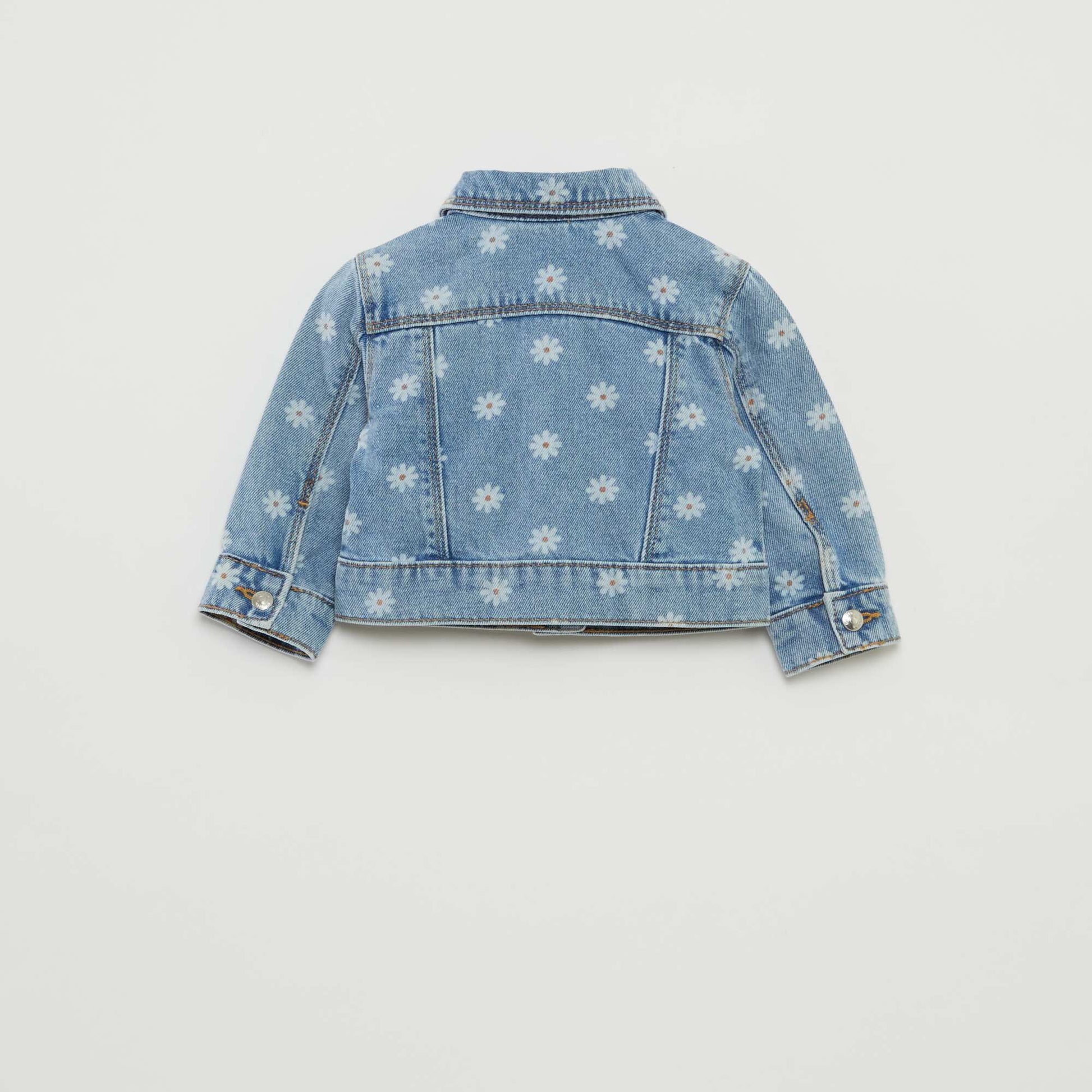 Veste denim avec ouverture pressionnée BLEU