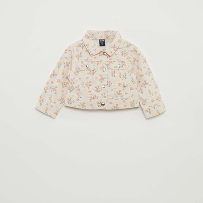 Veste denim avec ouverture pressionnée ROSE