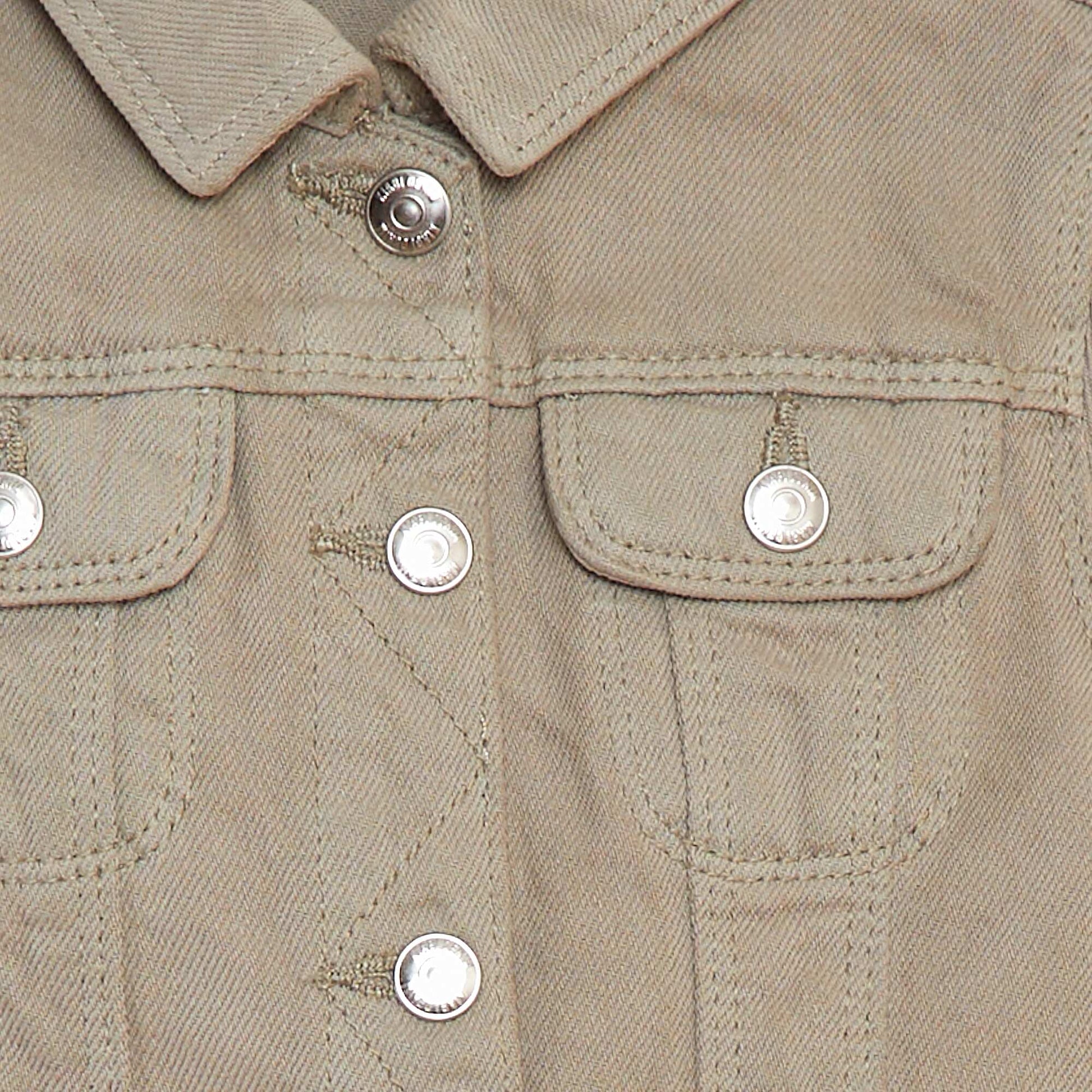 Veste denim avec ouverture pressionnée VERT