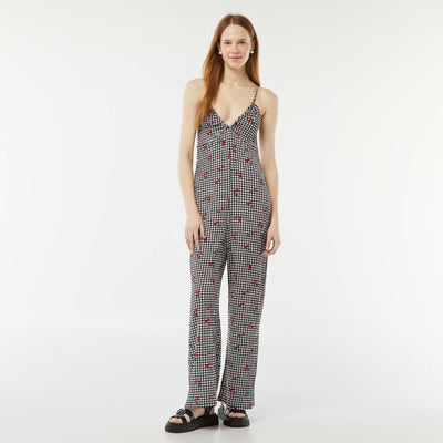 Combinaison pantalon en maille gaufrée NOIR